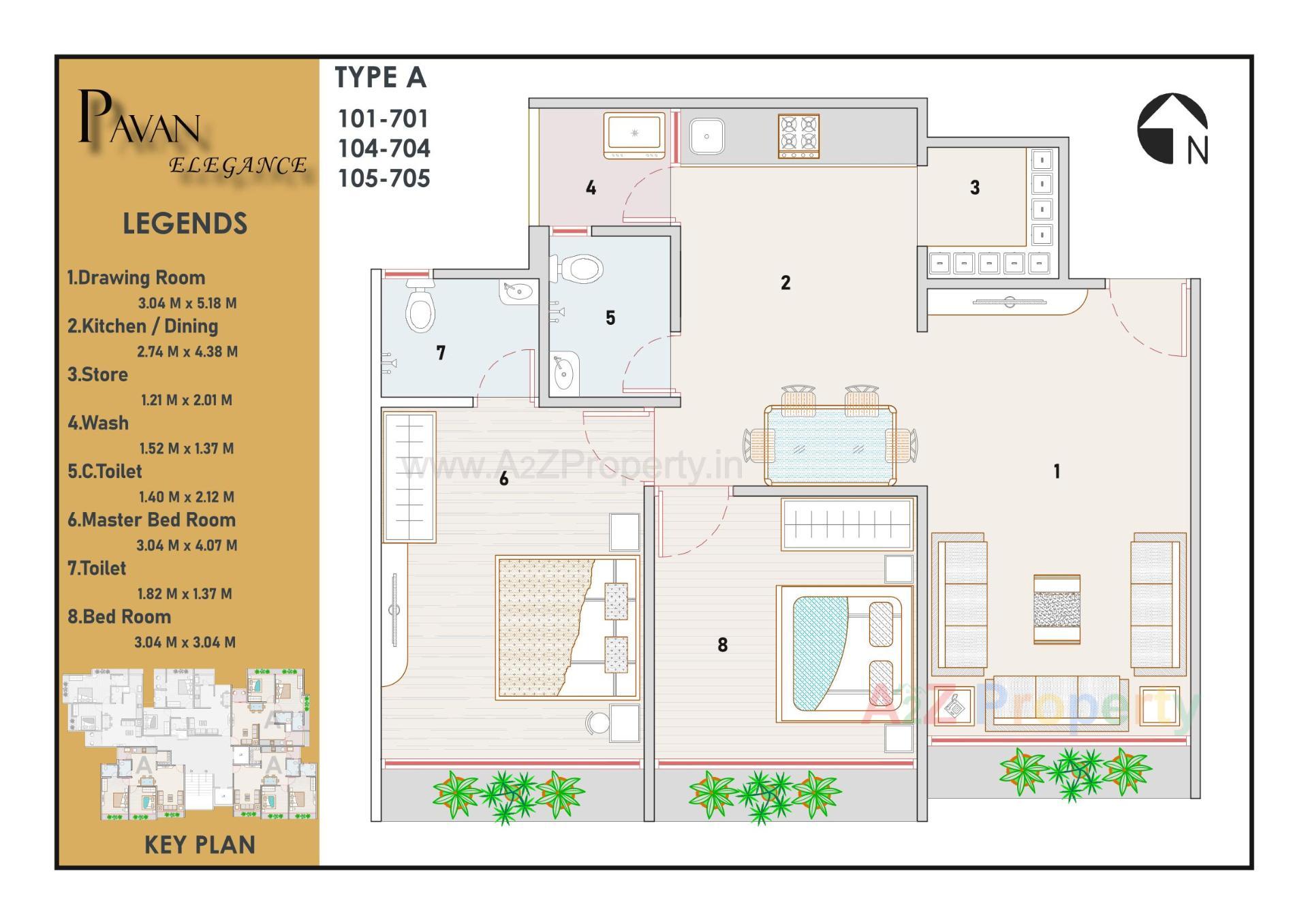 Layout of real estate project Pavan Elegance located at Ghuma, Ahmedabad, Gujarat