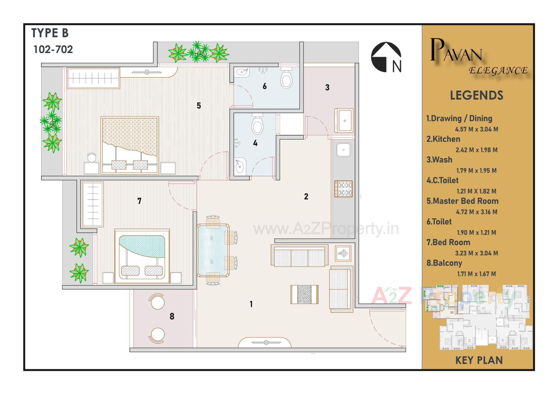 Layout of real estate project Pavan Elegance located at Ghuma, Ahmedabad, Gujarat
