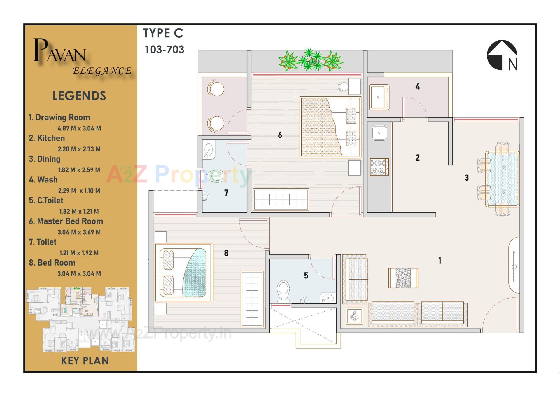 Layout of real estate project Pavan Elegance located at Ghuma, Ahmedabad, Gujarat