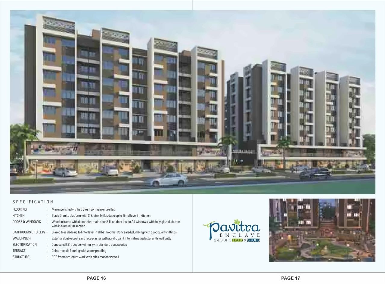 3D Elevation of real estate project Pavitra Enclave located at Tragad, Ahmedabad, Gujarat