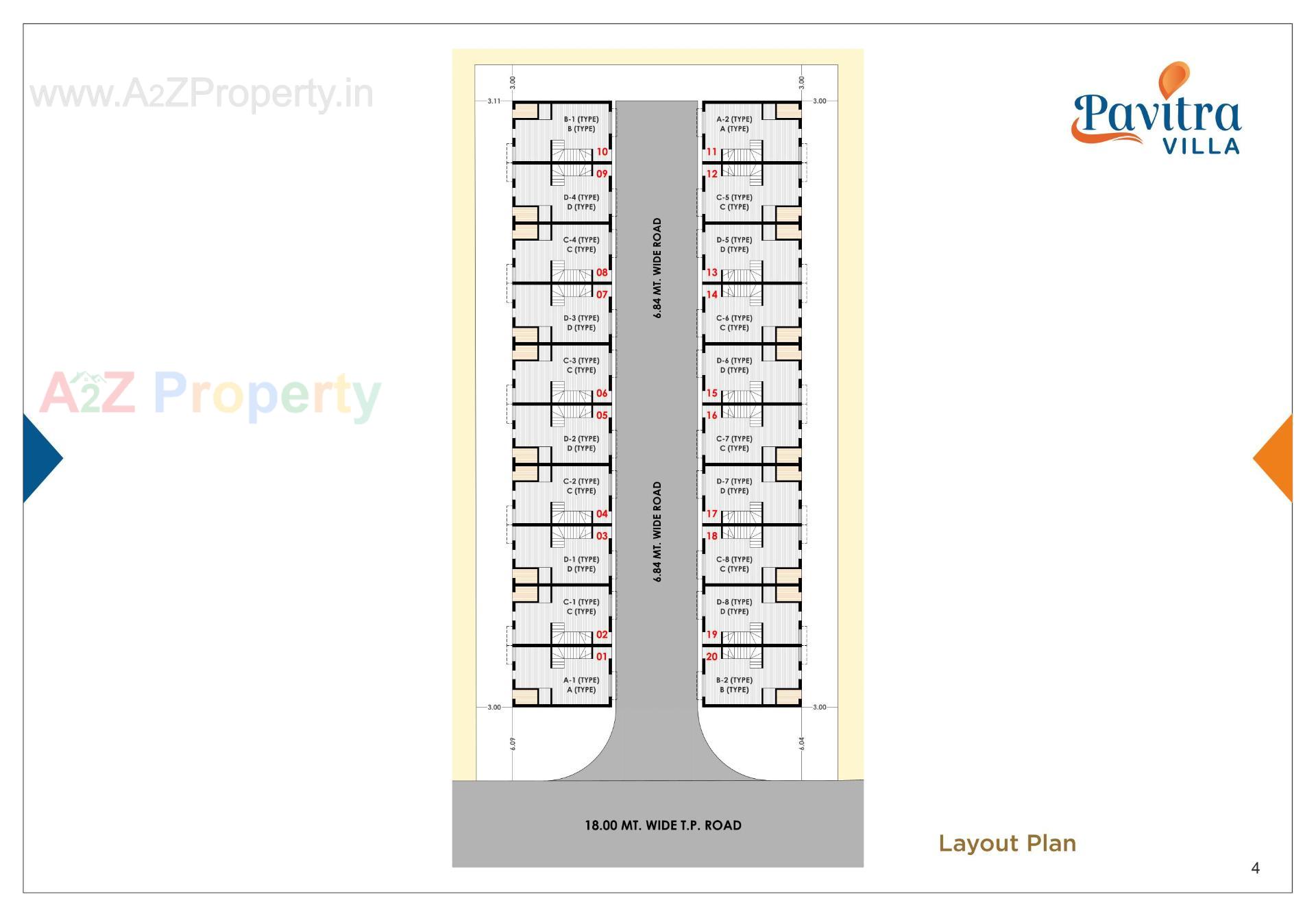 Layout of real estate project Pavitra Villa located at Kanbha, Ahmedabad, Gujarat