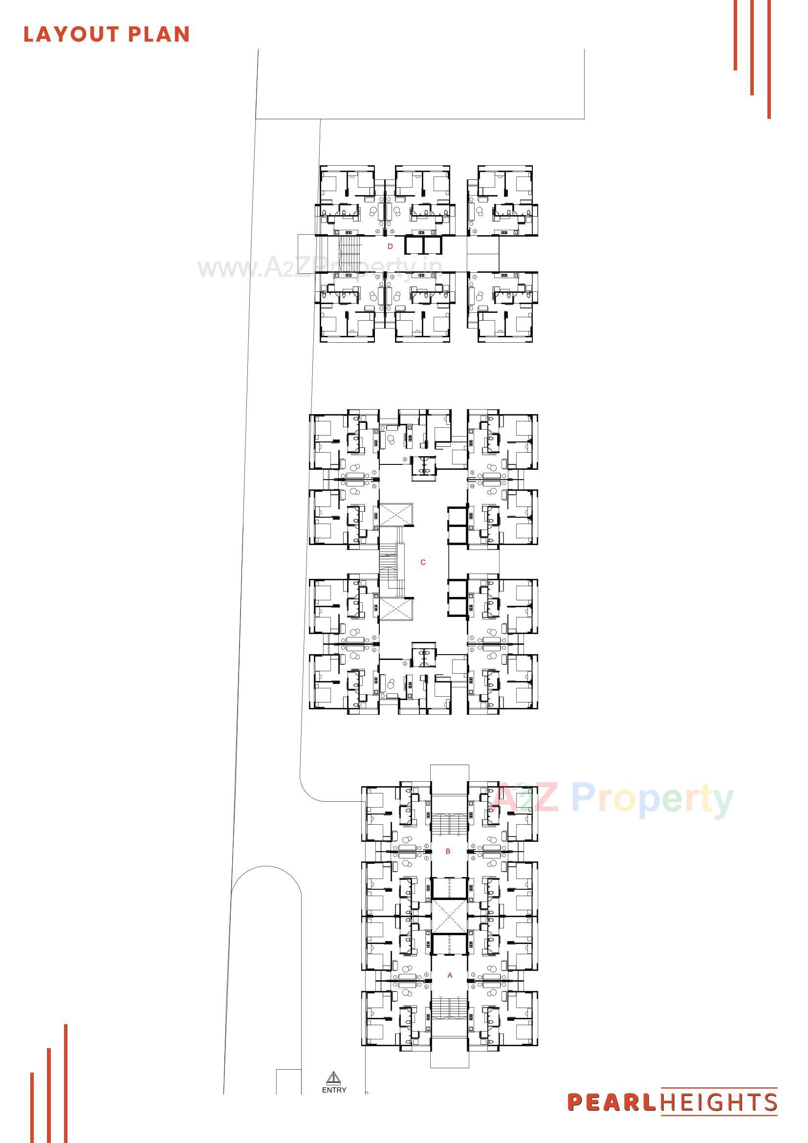 Layout of real estate project Pearl Heights located at Ahmedabad, Ahmedabad, Gujarat