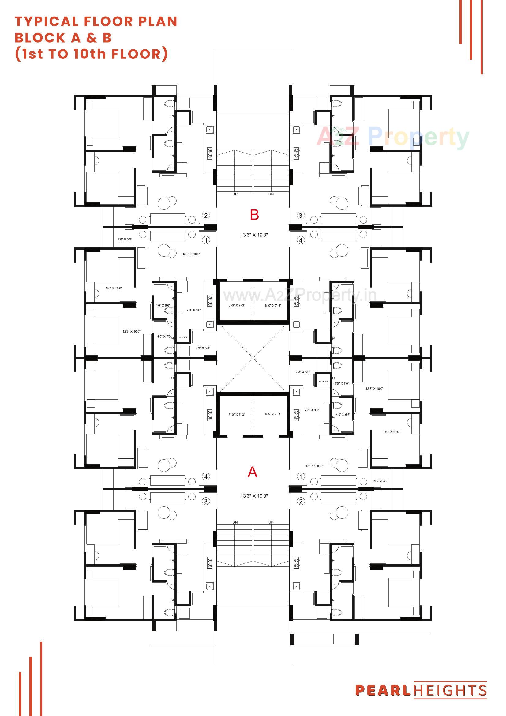 Layout of real estate project Pearl Heights located at Ahmedabad, Ahmedabad, Gujarat