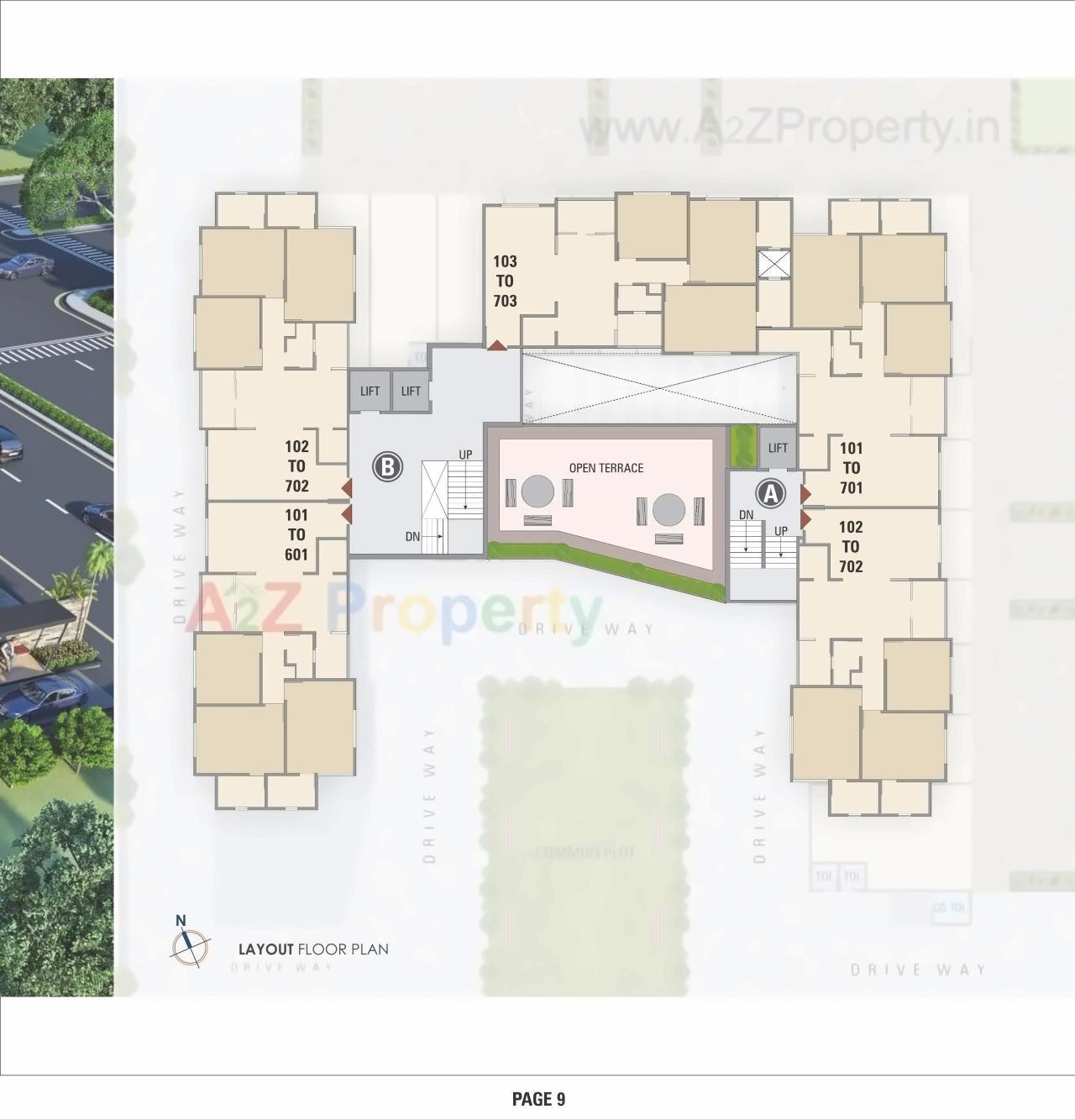 Layout of real estate project Pinnacle located at Chandkheda, Ahmedabad, Gujarat