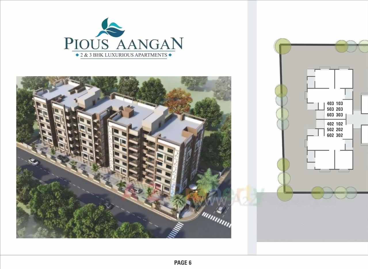 3D Elevation of real estate project Pious Aangan located at Chandkheda, Ahmedabad, Gujarat