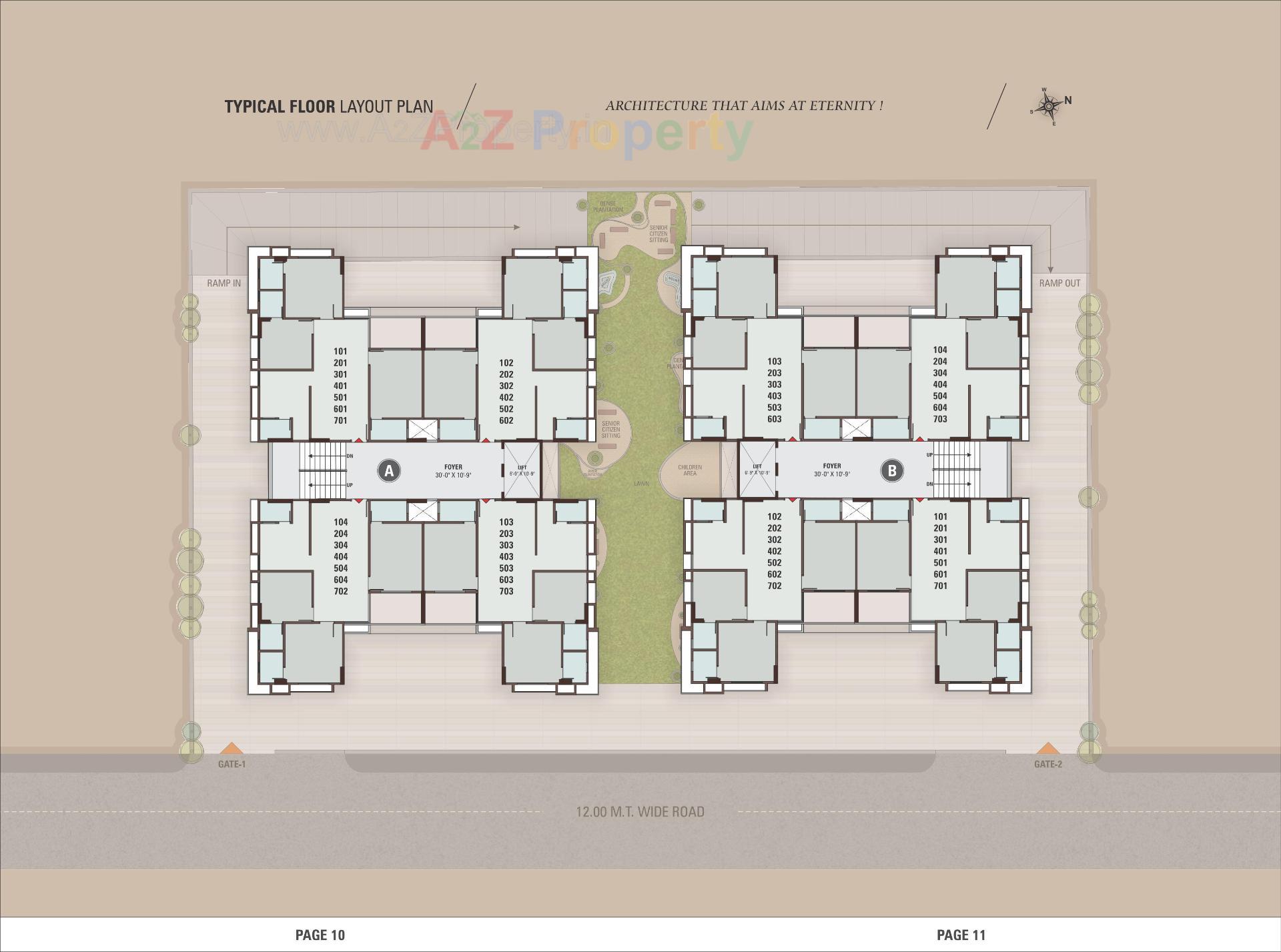Layout of real estate project Pious Parisar located at Chandkheda, Ahmedabad, Gujarat