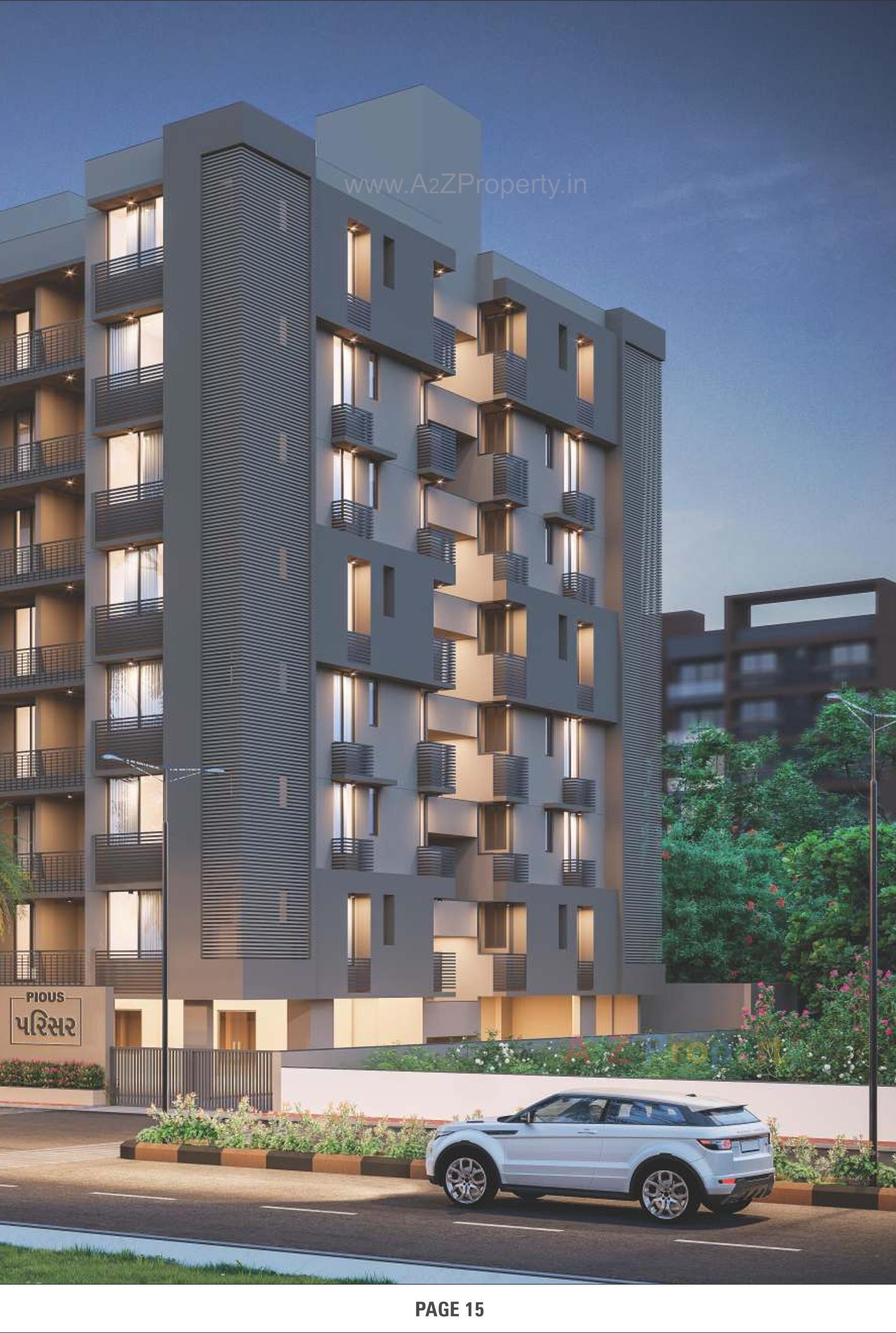 3D Elevation of real estate project Pious Parisar located at Chandkheda, Ahmedabad, Gujarat