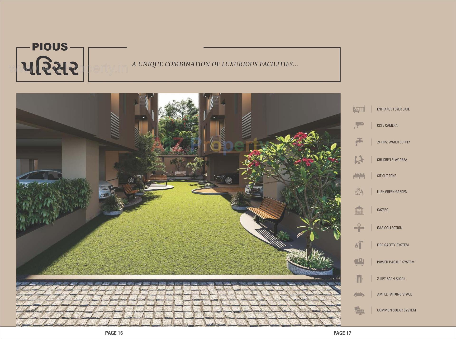 3D Elevation of real estate project Pious Parisar located at Chandkheda, Ahmedabad, Gujarat