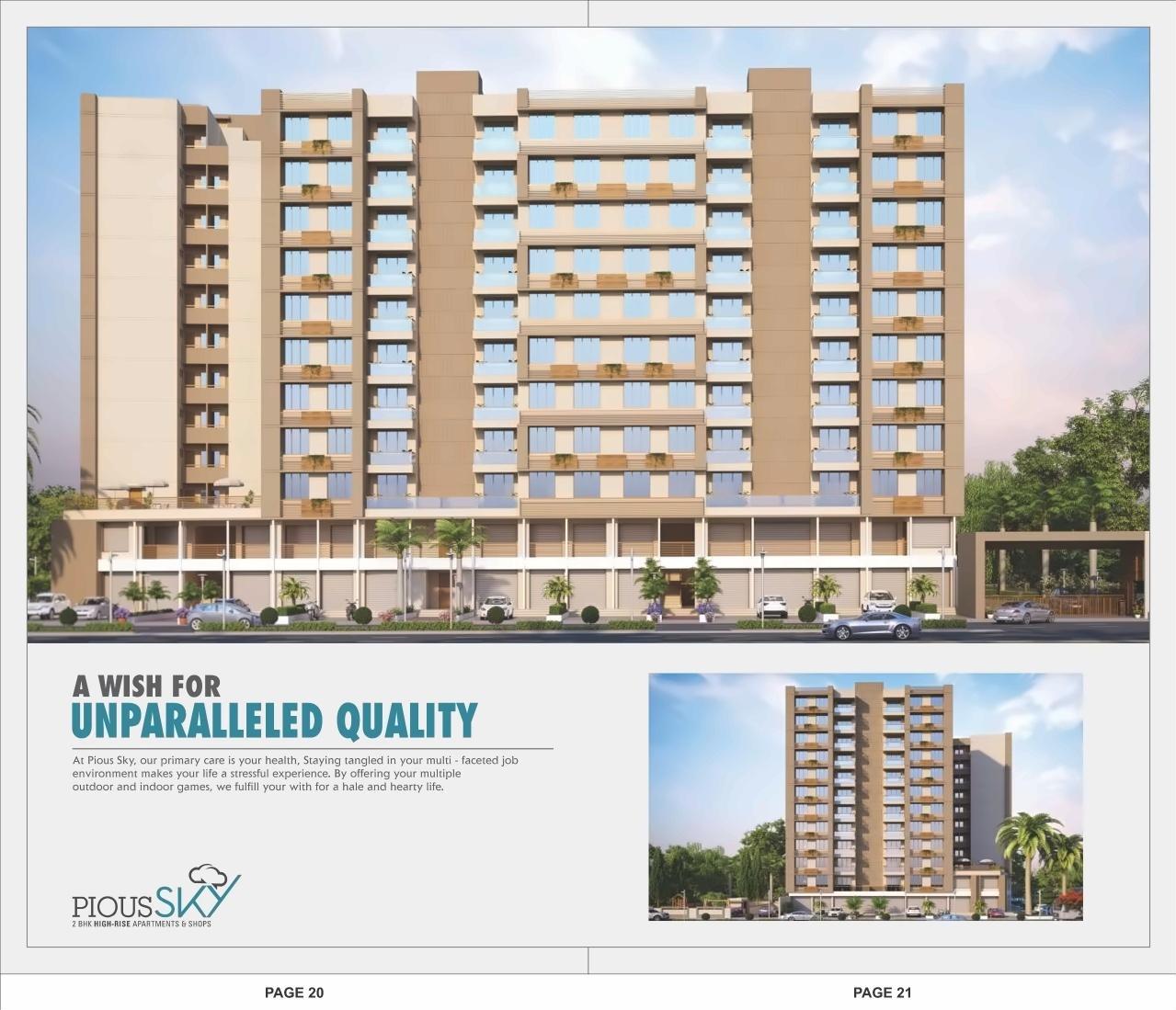 3D Elevation of real estate project Pious Sky located at Sabarmati, Ahmedabad, Gujarat
