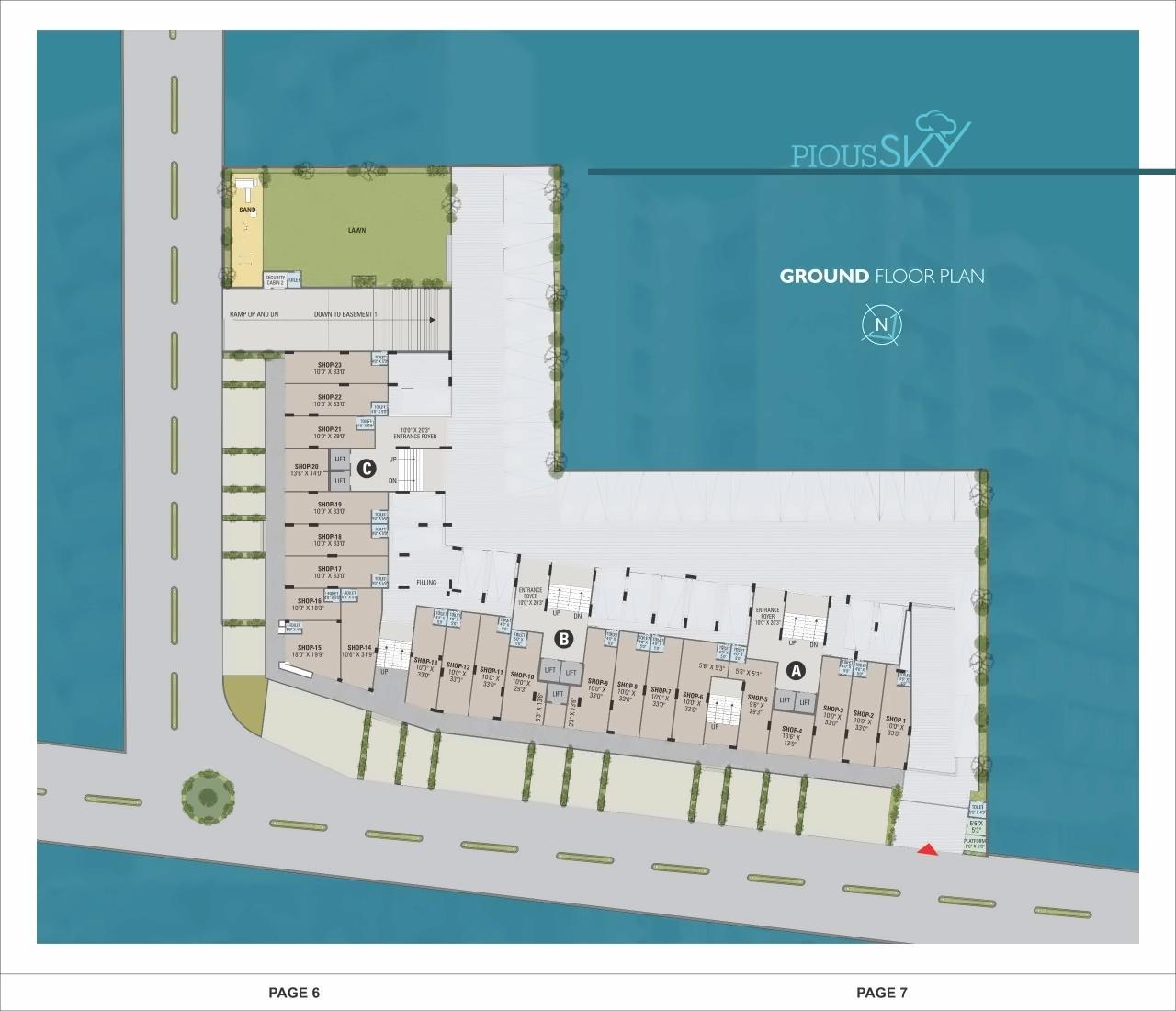 Layout of real estate project Pious Sky located at Sabarmati, Ahmedabad, Gujarat