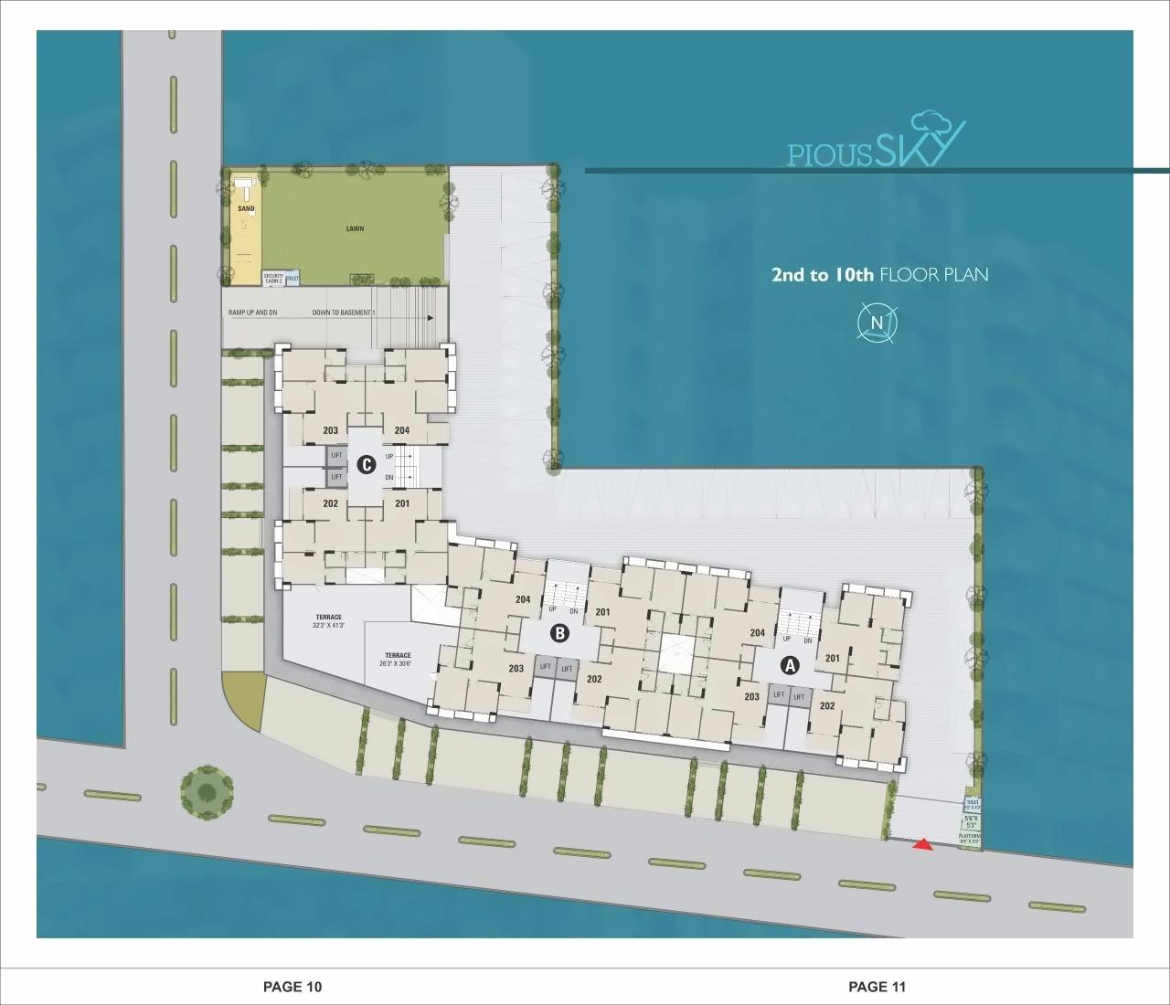 Layout of real estate project Pious Sky located at Sabarmati, Ahmedabad, Gujarat