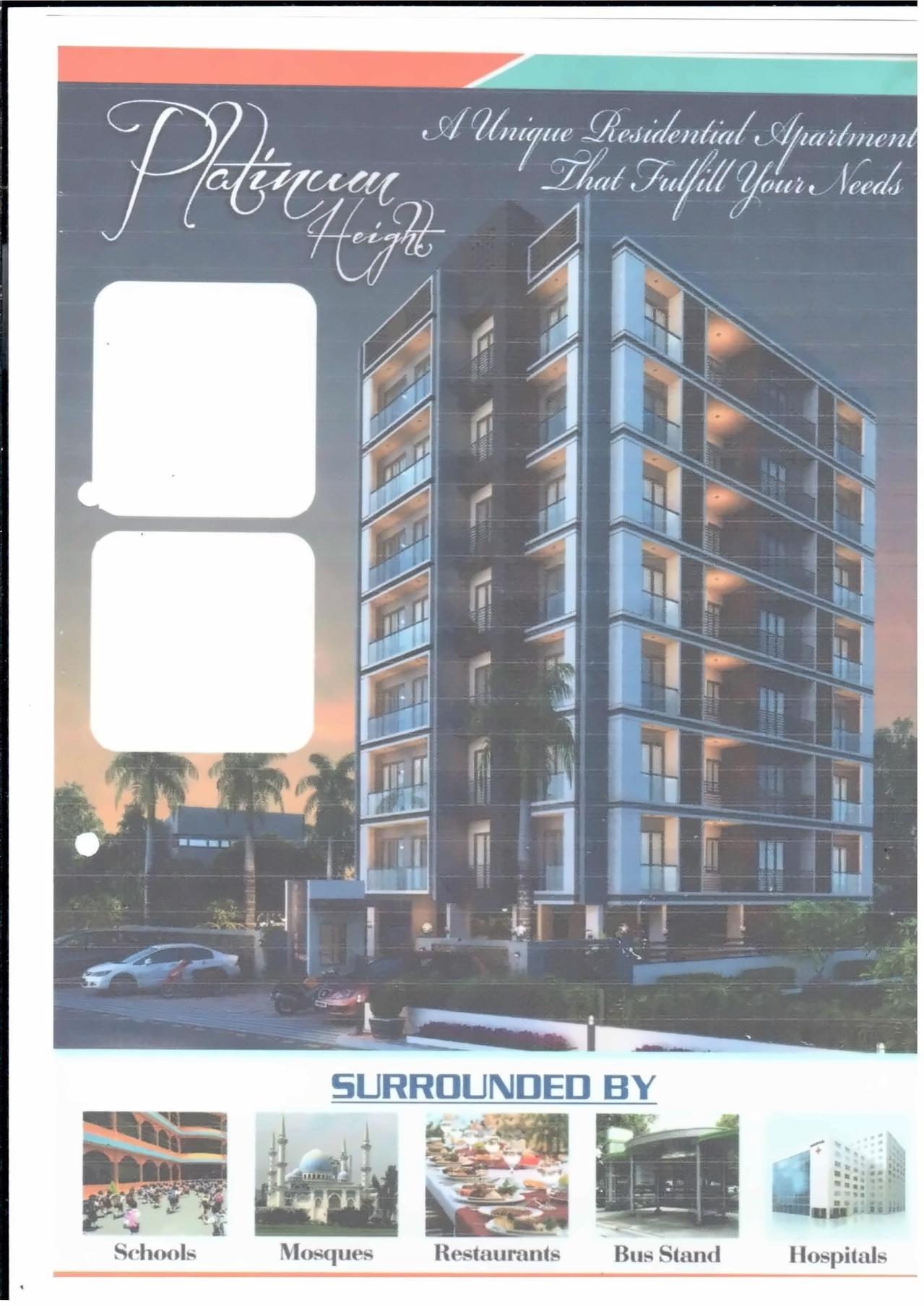 3D Elevation of real estate project Platinum Heights located at Gyaspur, Ahmedabad, Gujarat