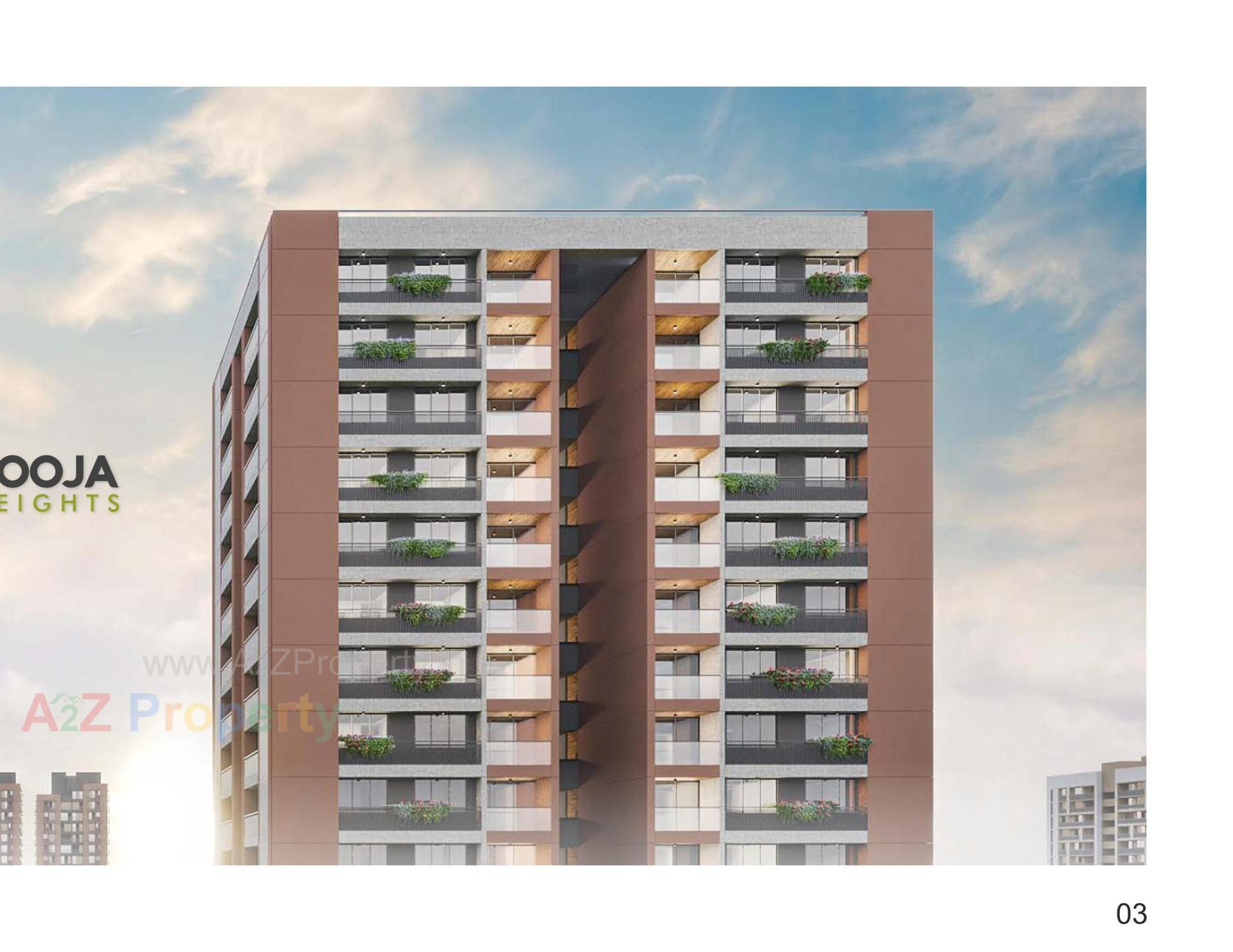 3D Elevation of real estate project Pooja Heights located at Laxmipura, Ahmedabad, Gujarat