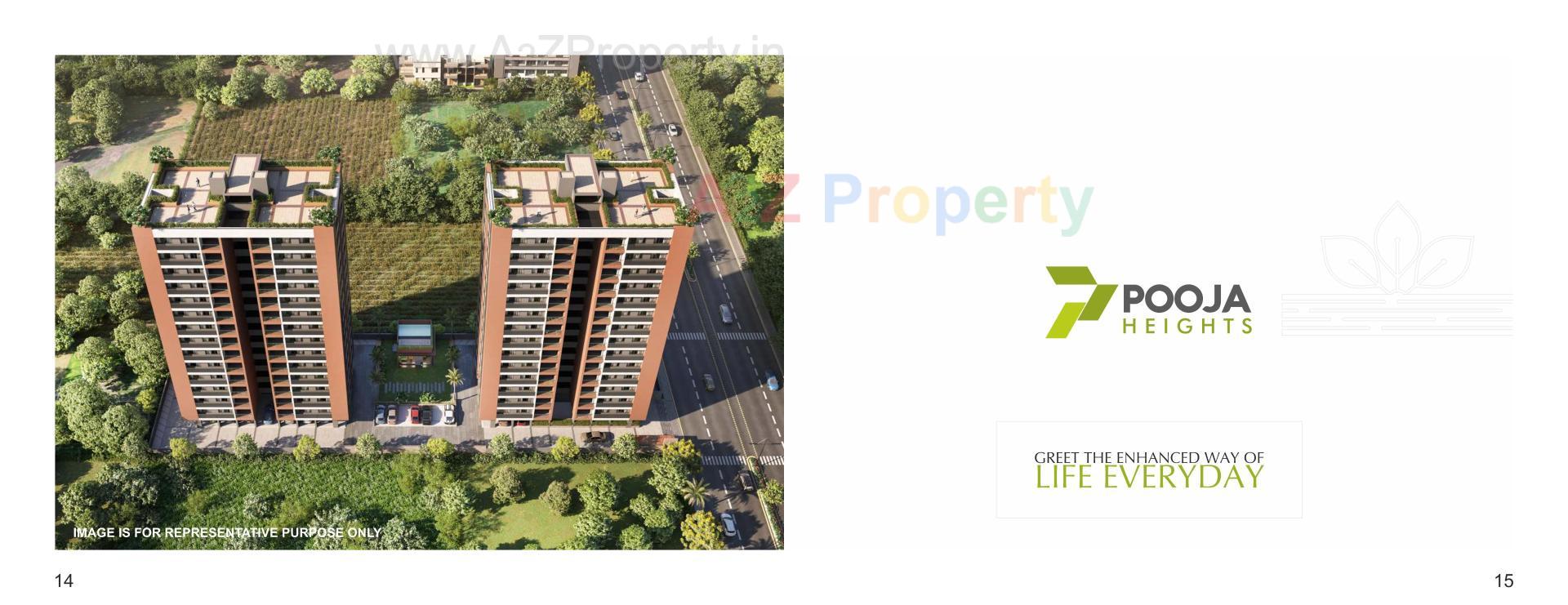 3D Elevation of real estate project Pooja Heights located at Laxmipura, Ahmedabad, Gujarat