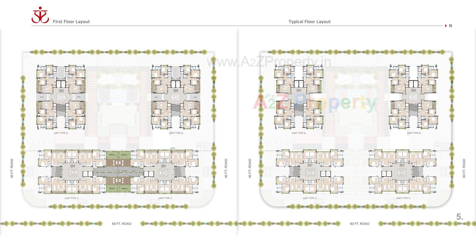 Layout of real estate project Praangan located at Chharodi, Ahmedabad, Gujarat