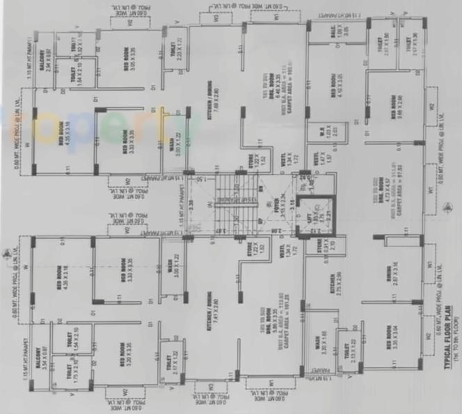 Layout of real estate project Prabhavi Flat located at Paldi, Ahmedabad, Gujarat