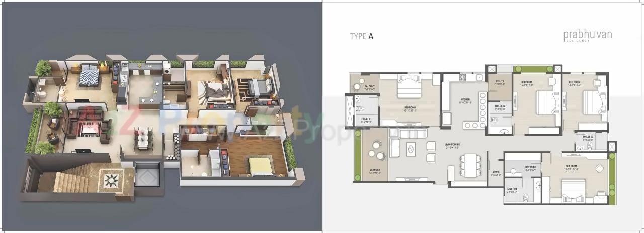Layout of real estate project Prabhuvan Residency located at Paldi, Ahmedabad, Gujarat