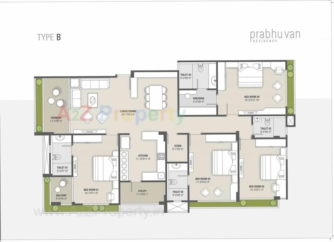 Layout of real estate project Prabhuvan Residency located at Paldi, Ahmedabad, Gujarat