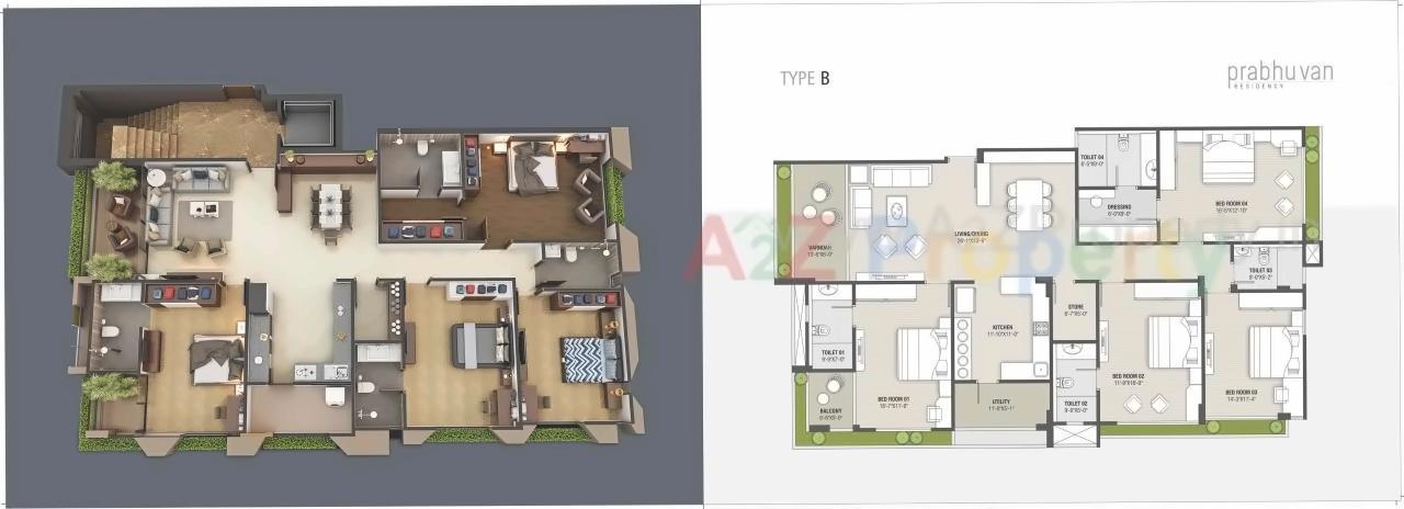 Layout of real estate project Prabhuvan Residency located at Paldi, Ahmedabad, Gujarat
