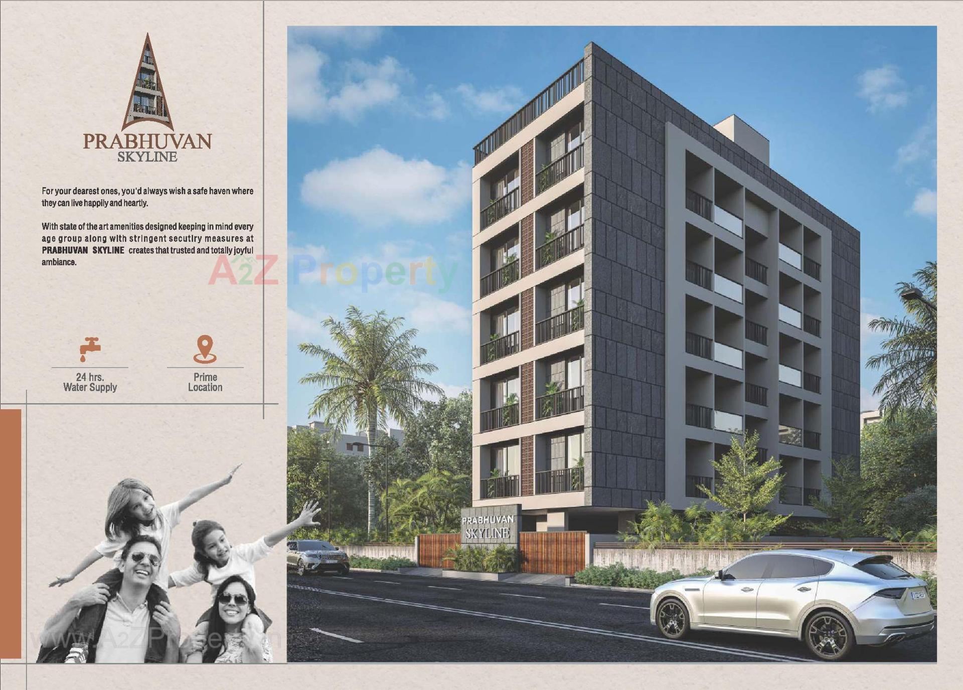 3D Elevation of real estate project Prabhuvan Skyline located at Paldi, Ahmedabad, Gujarat