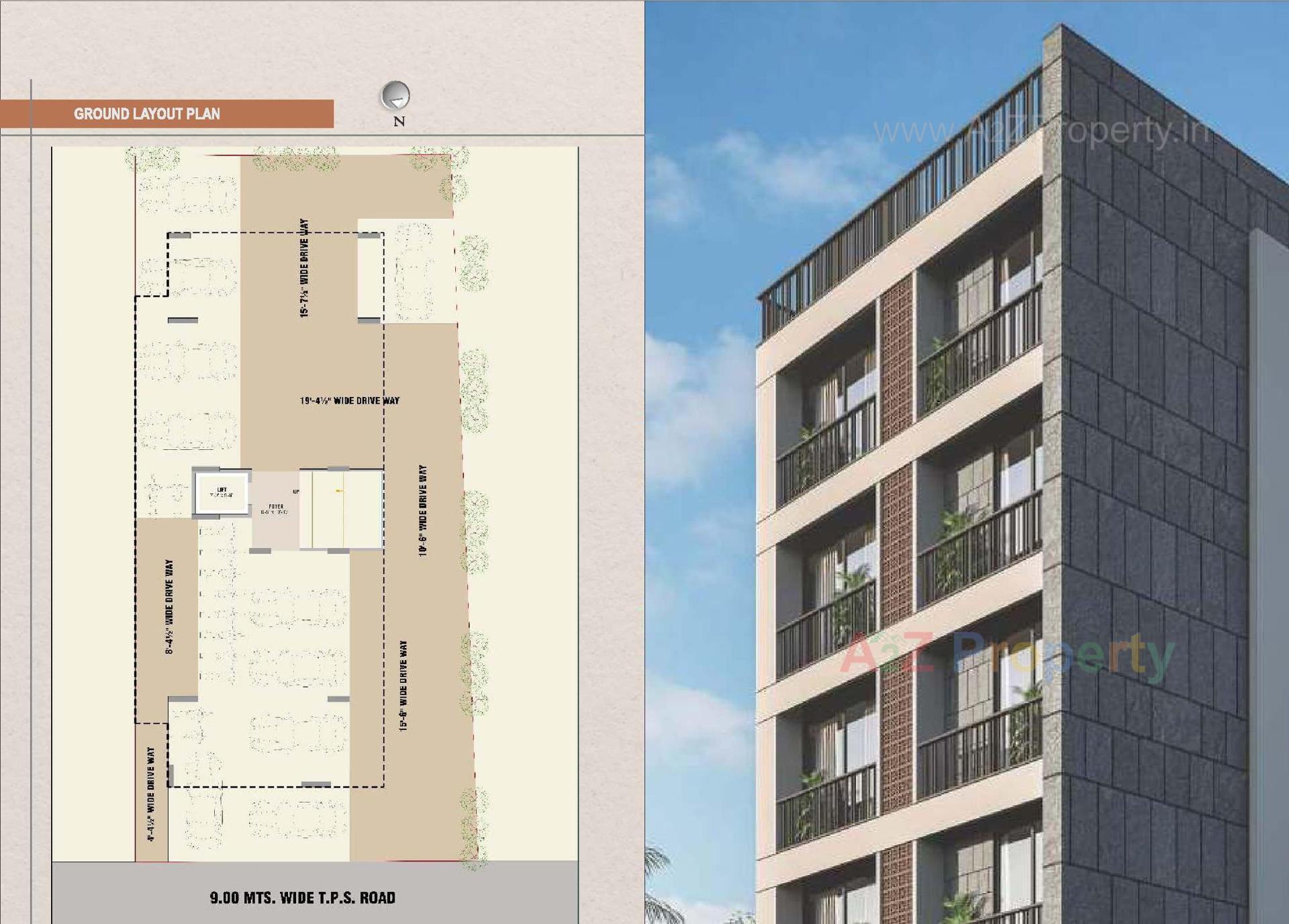 Layout of real estate project Prabhuvan Skyline located at Paldi, Ahmedabad, Gujarat