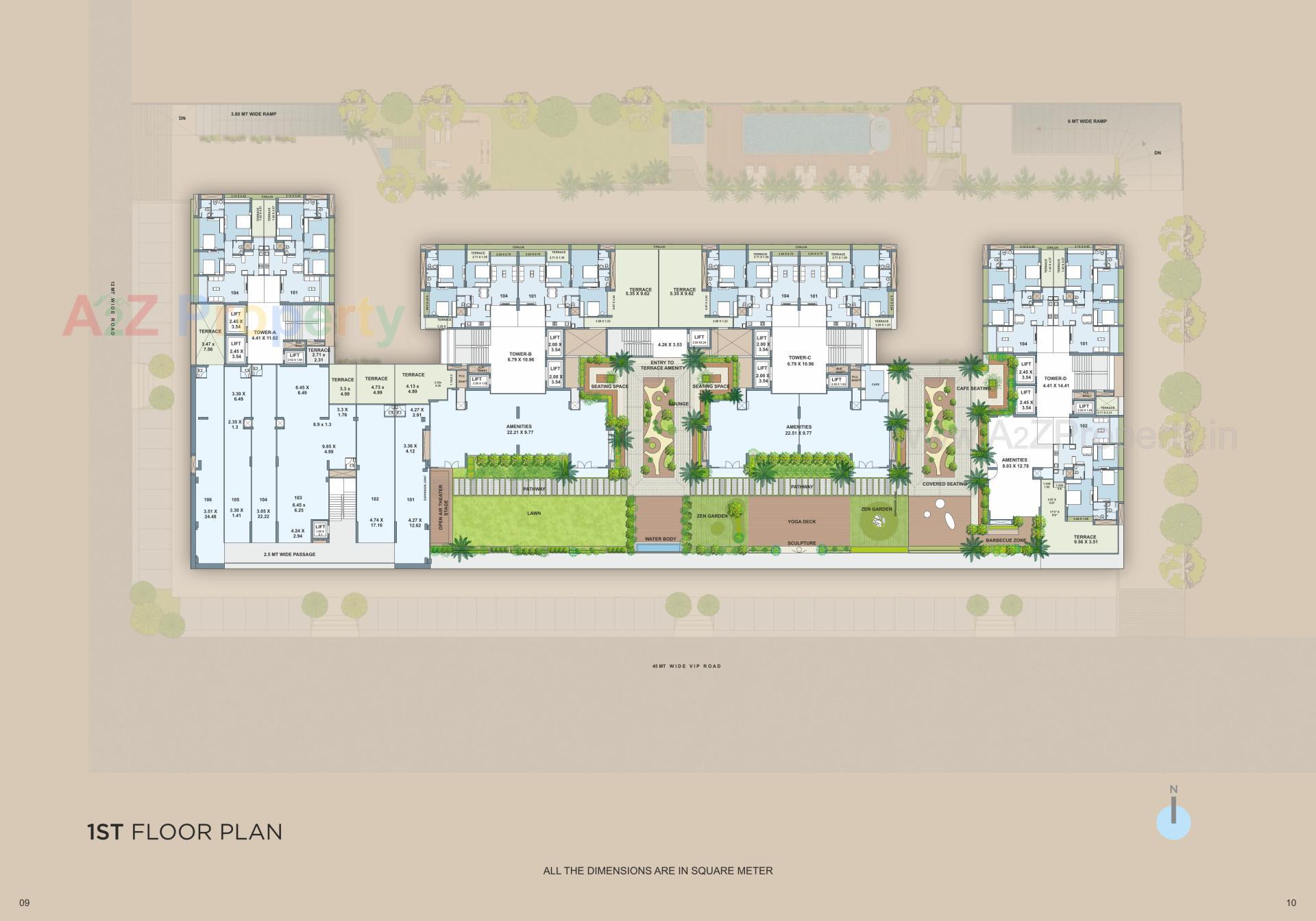 Layout of real estate project Praharsh Bluebell located at Ghuma, Ahmedabad, Gujarat