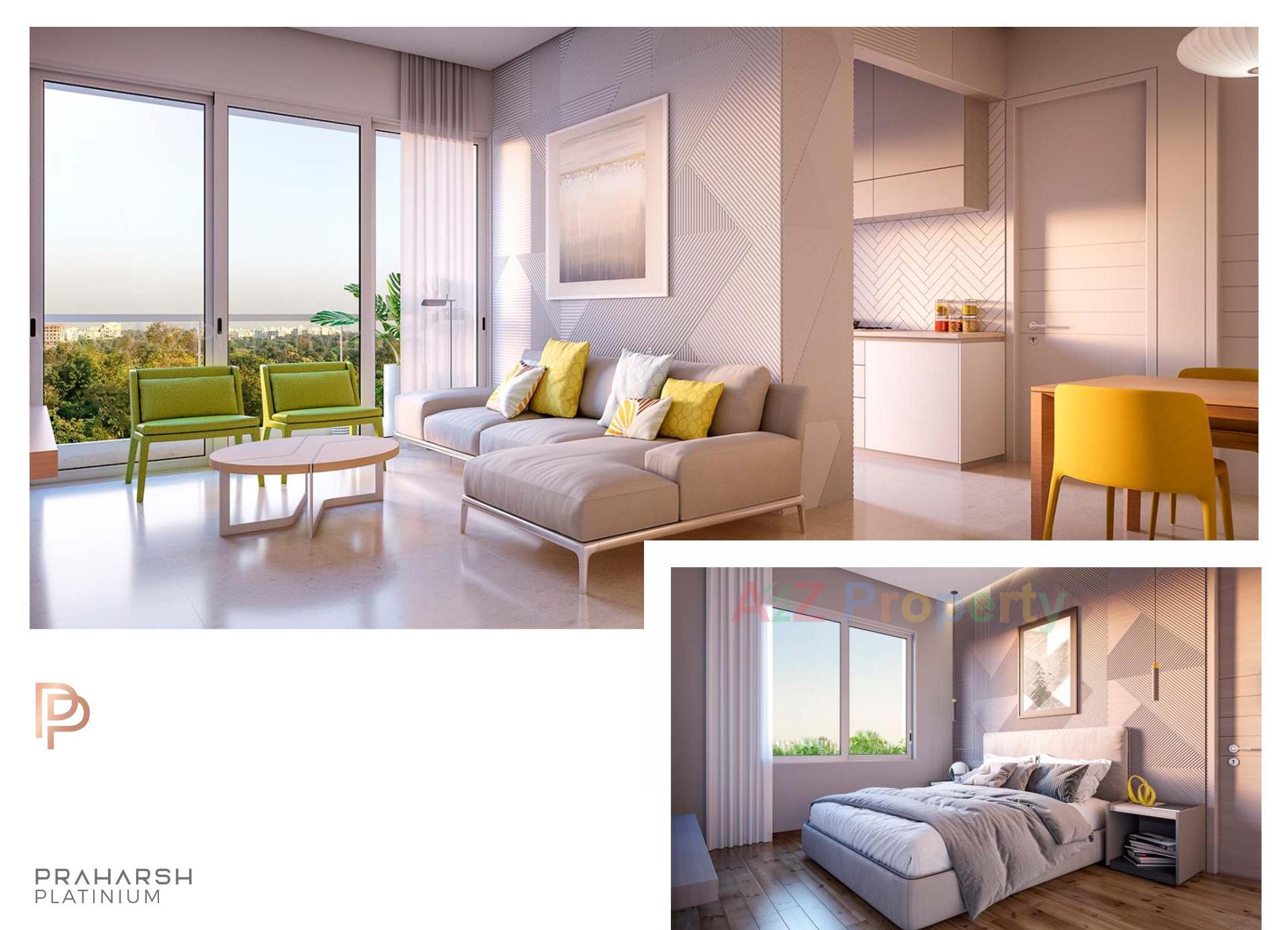 3D Elevation of real estate project Praharsh Platinium located at Ghuma, Ahmedabad, Gujarat