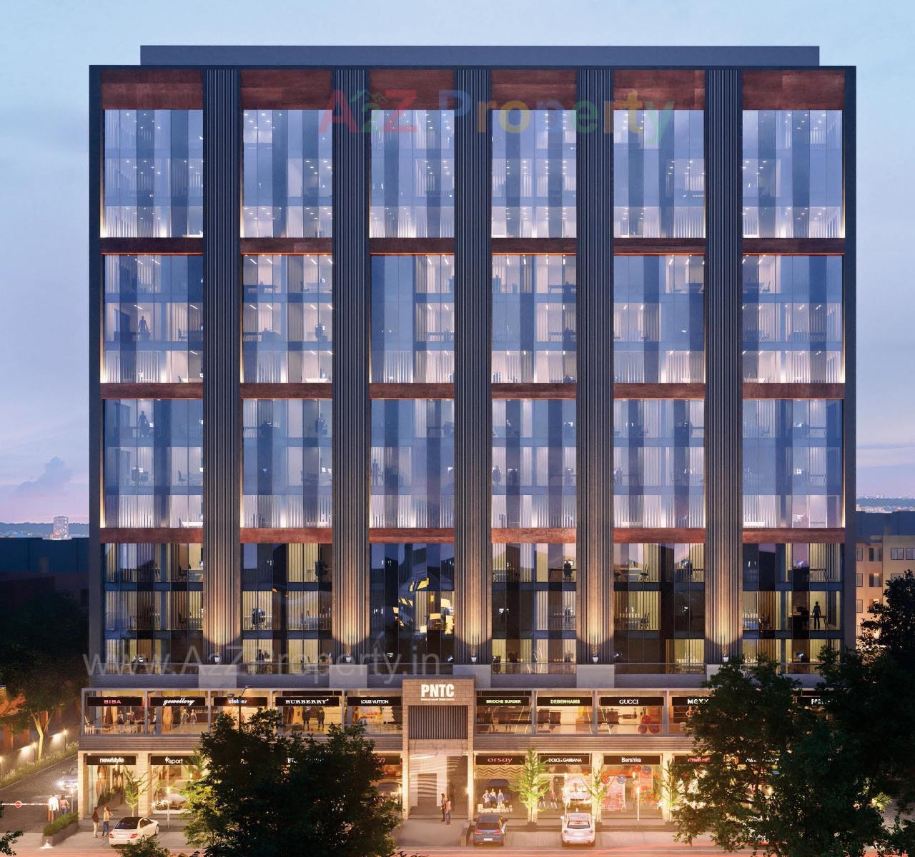 3D Elevation of real estate project Prahladnagar Trade Centre located at Vejalpur, Ahmedabad, Gujarat