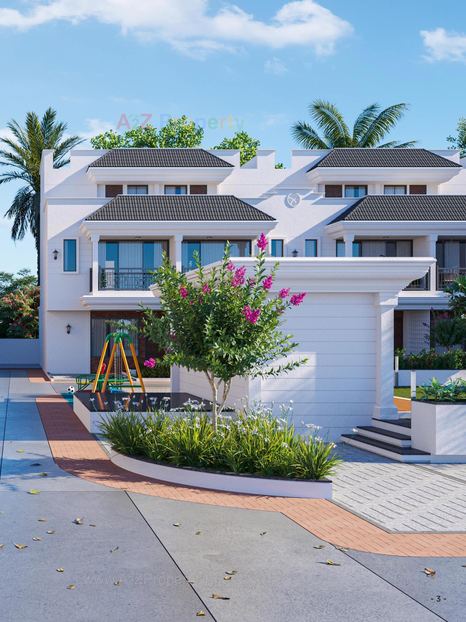 3D Elevation of real estate project Prarthna Bungalows located at Ahmedabad, Ahmedabad, Gujarat