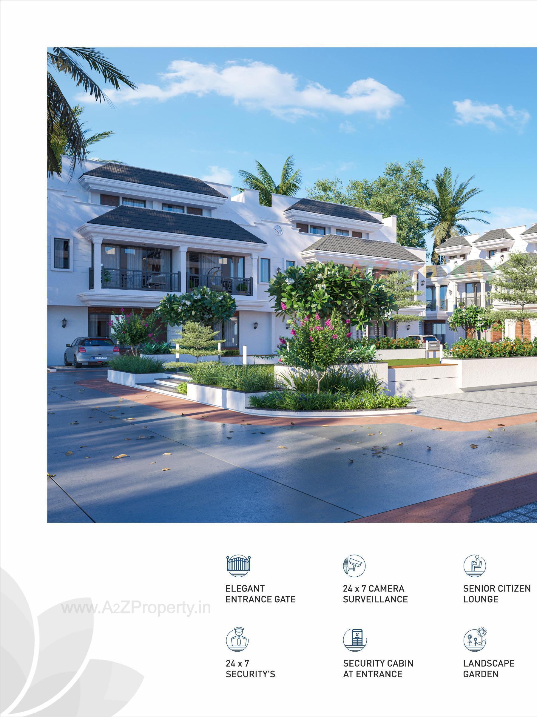 3D Elevation of real estate project Prarthna Bungalows located at Ahmedabad, Ahmedabad, Gujarat