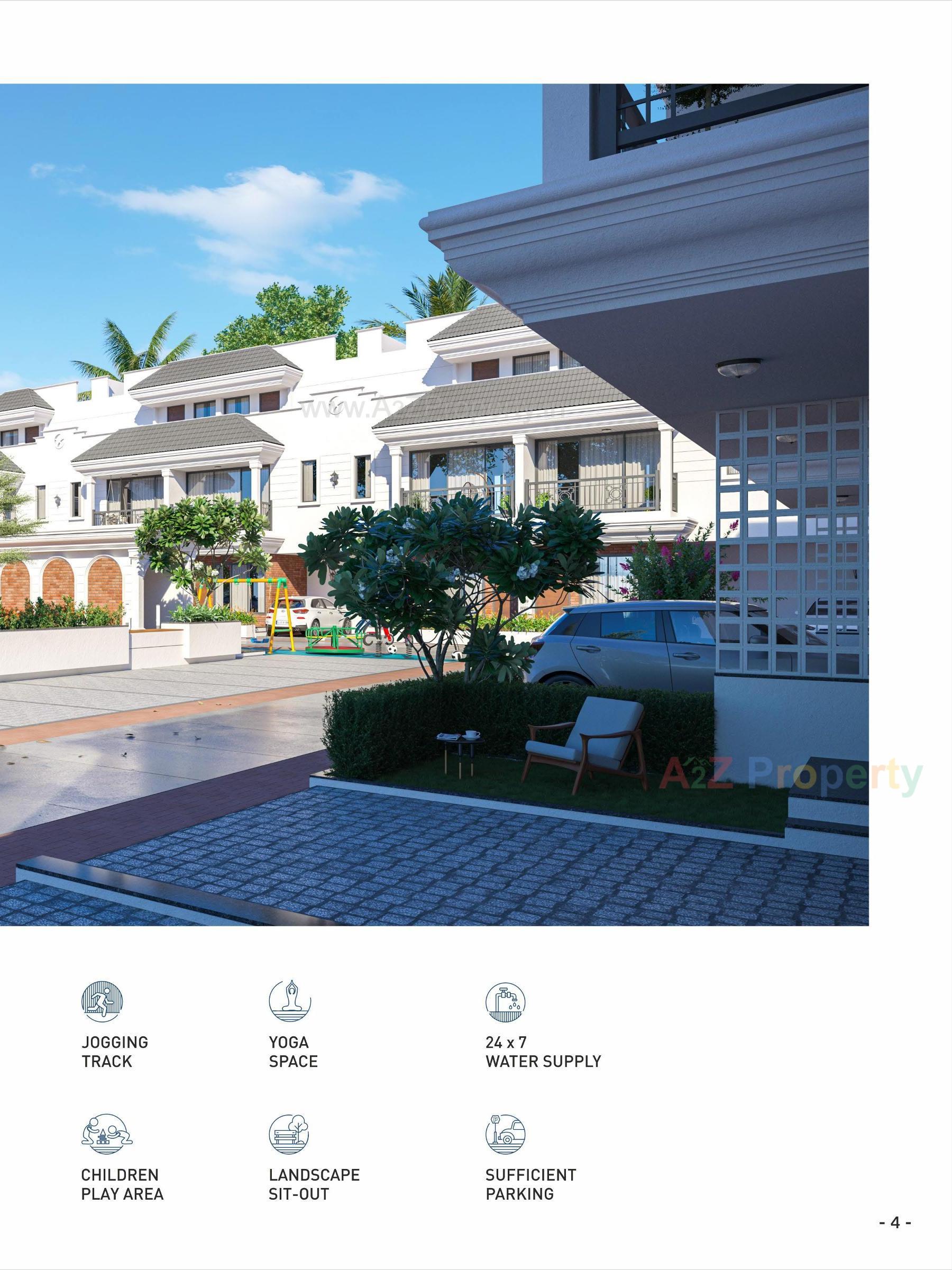 3D Elevation of real estate project Prarthna Bungalows located at Ahmedabad, Ahmedabad, Gujarat