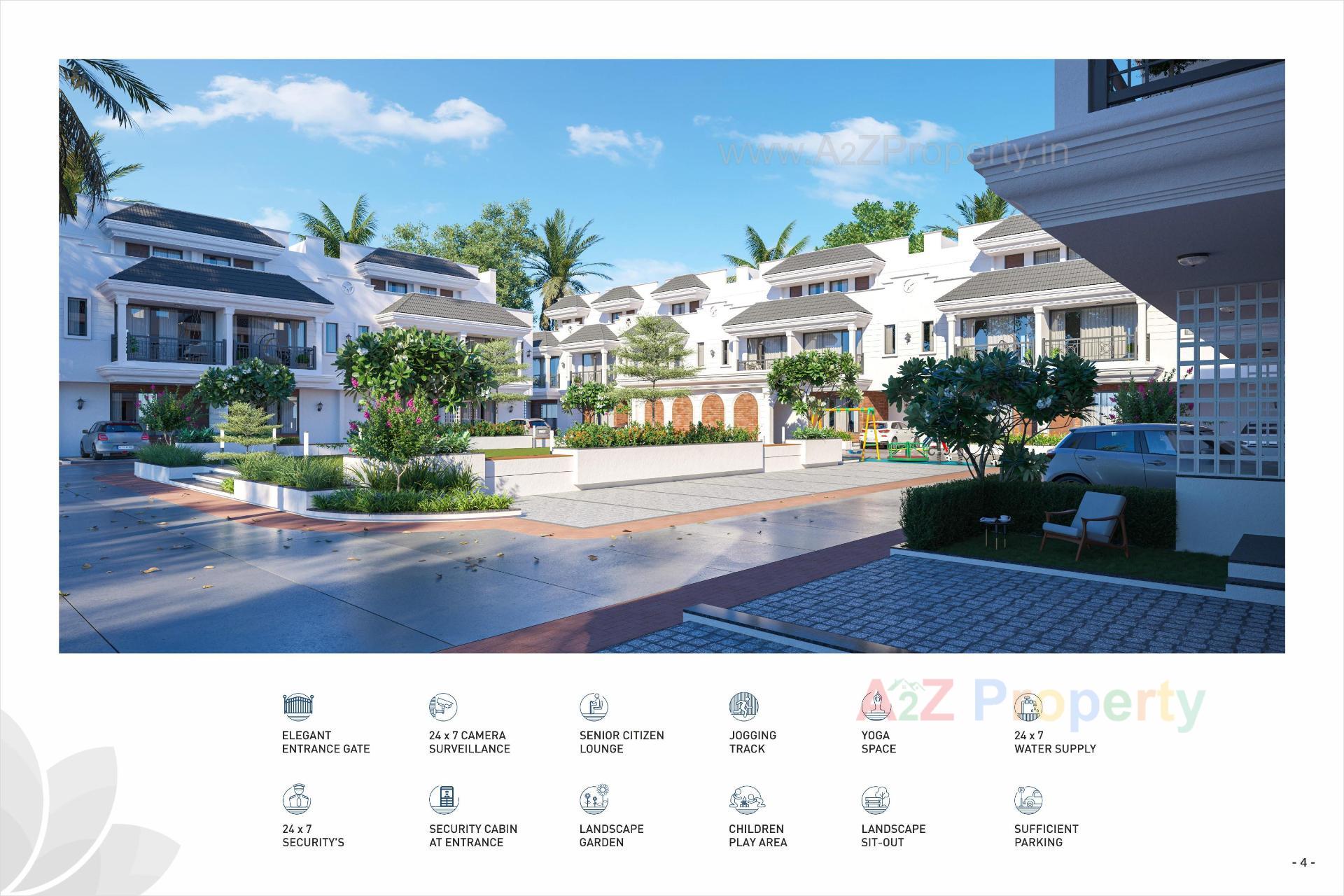 3D Elevation of real estate project Prarthna Bungalows located at Ahmedabad, Ahmedabad, Gujarat