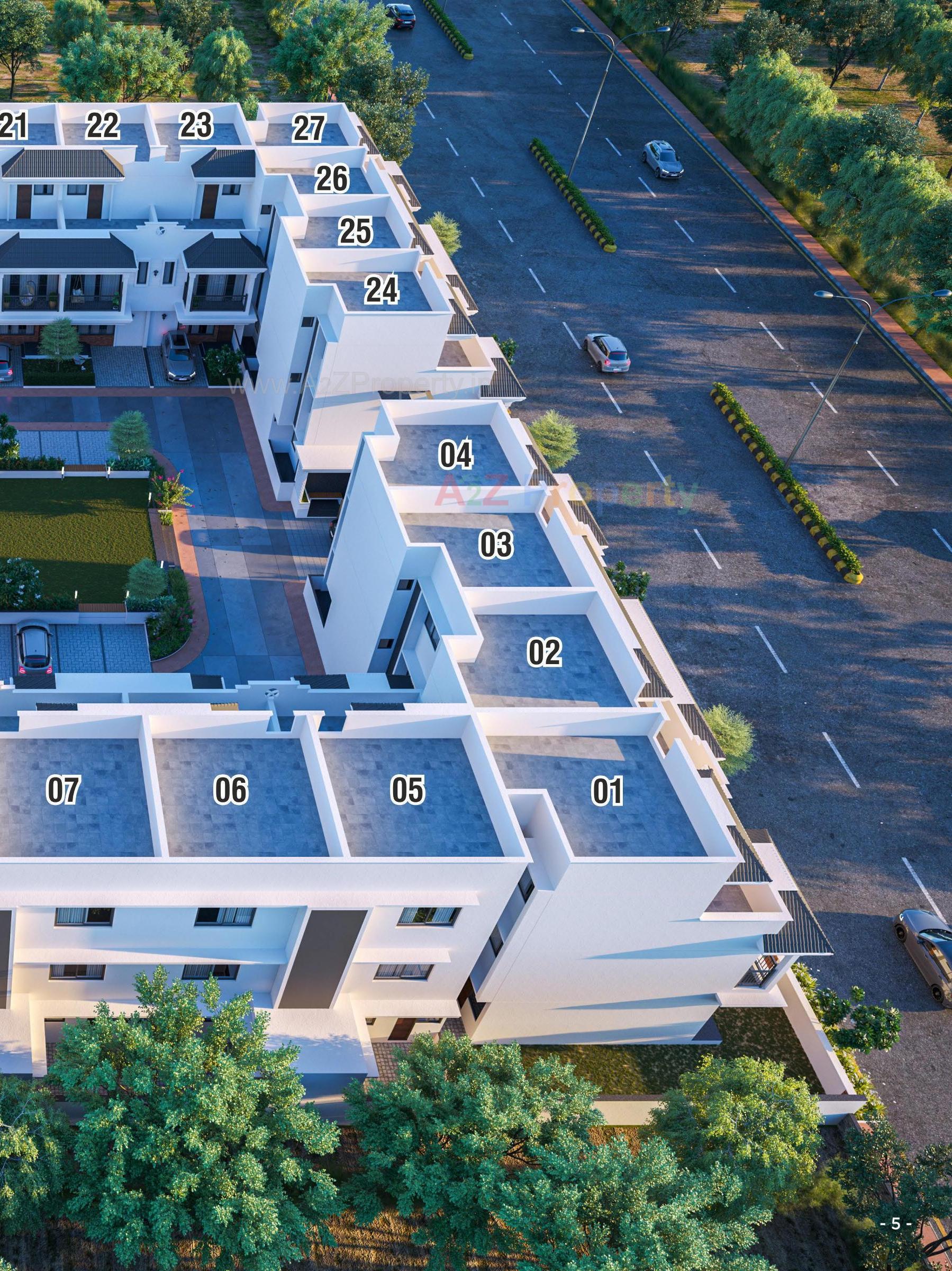 3D Elevation of real estate project Prarthna Bungalows located at Ahmedabad, Ahmedabad, Gujarat