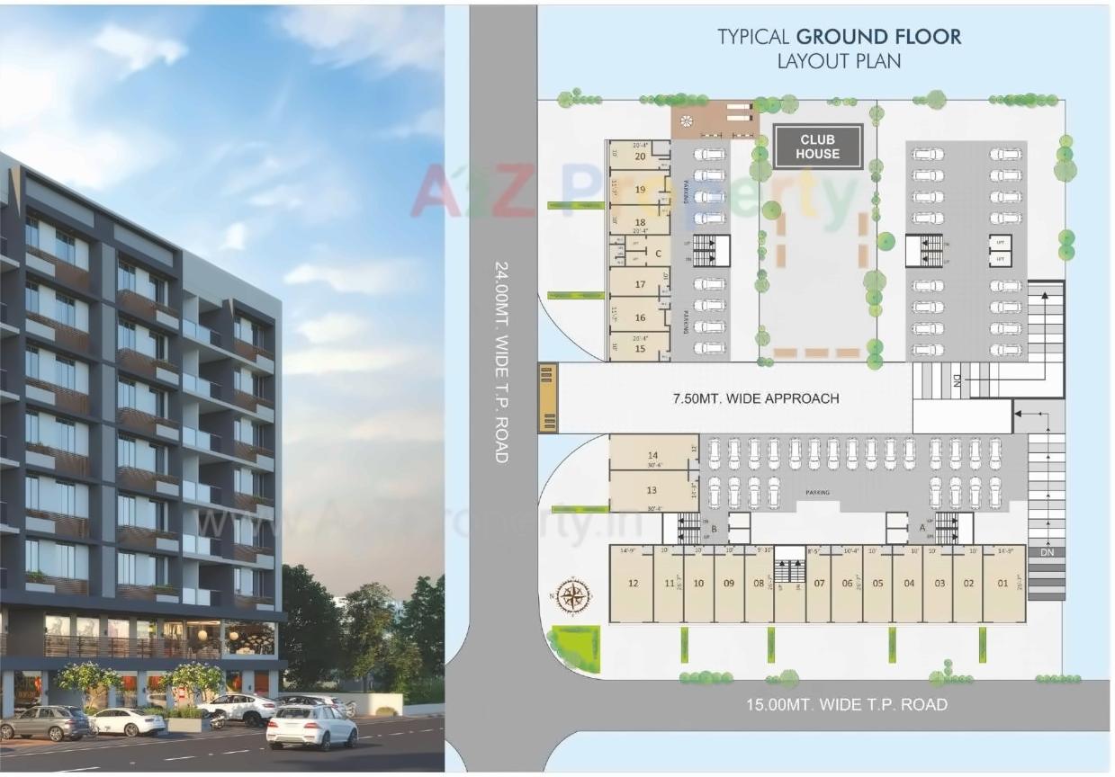 Layout of real estate project Prarthna Exotica located at Odhav, Ahmedabad, Gujarat