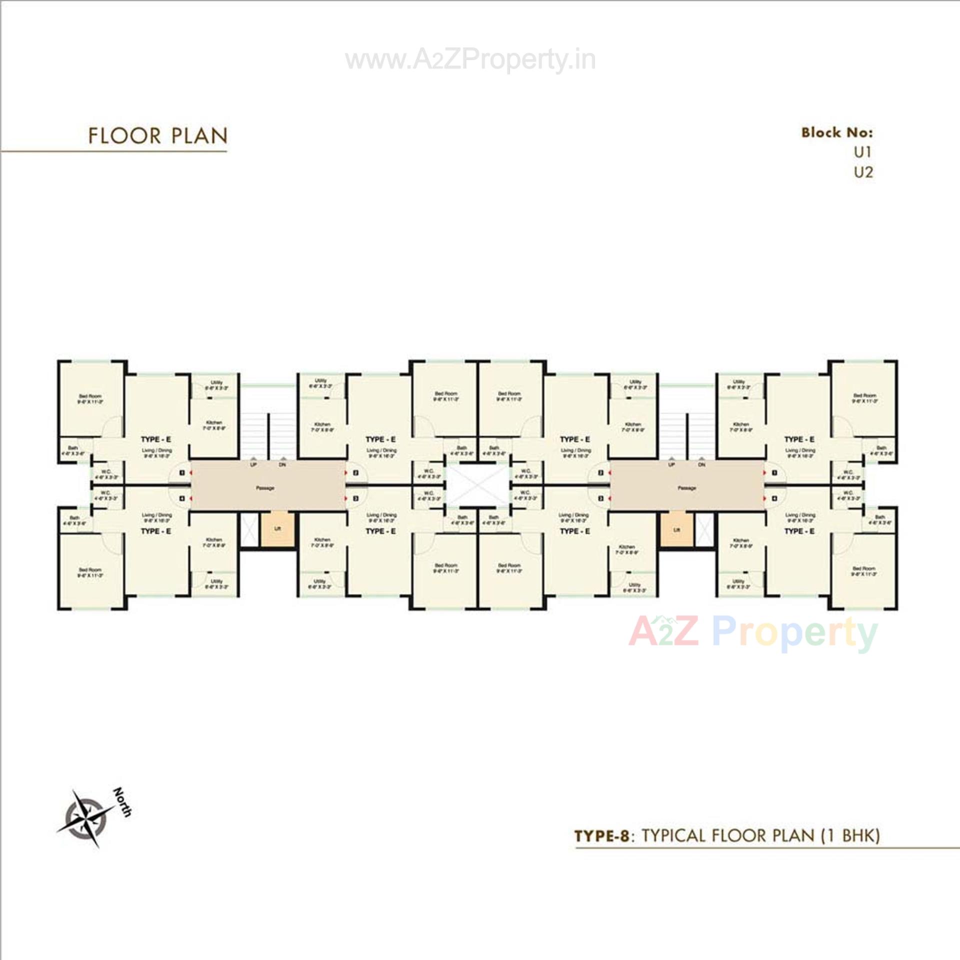 Layout of real estate project Pratham   (tower   K To U) located at Tragad, Ahmedabad, Gujarat