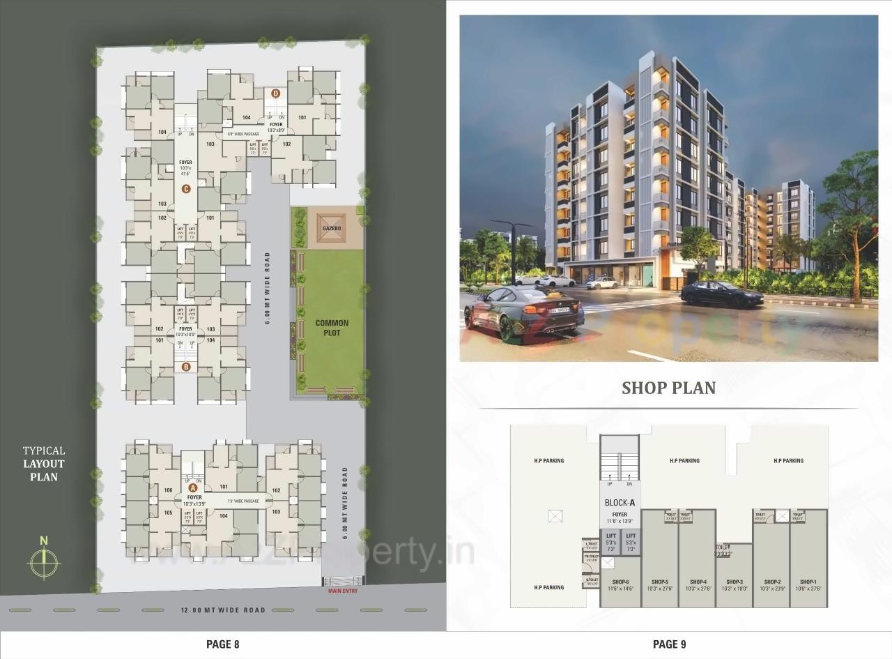 Layout of real estate project Pratham Pride located at Hanspura, Ahmedabad, Gujarat