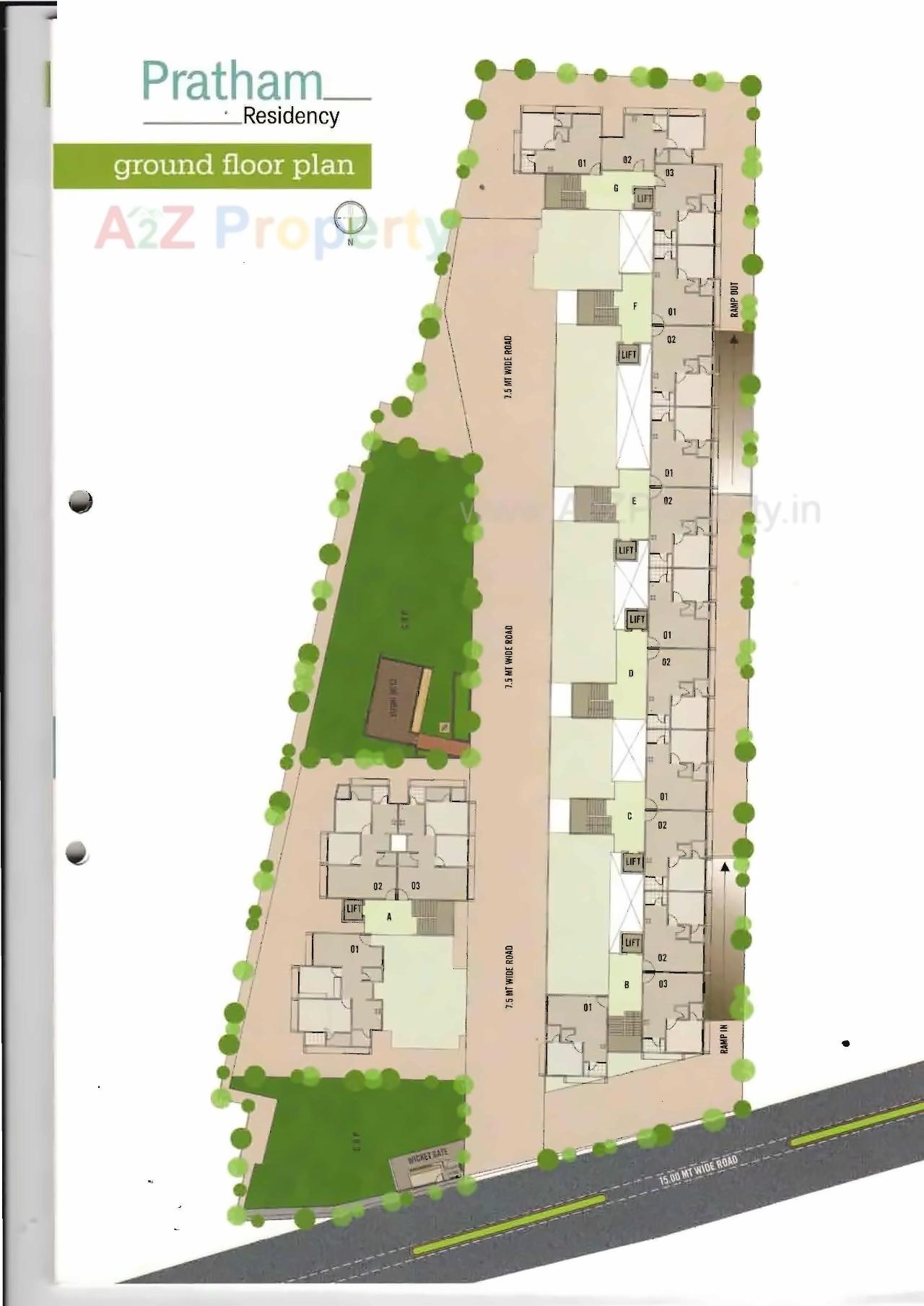 Layout of real estate project Pratham Residency located at Vejalpur, Ahmedabad, Gujarat