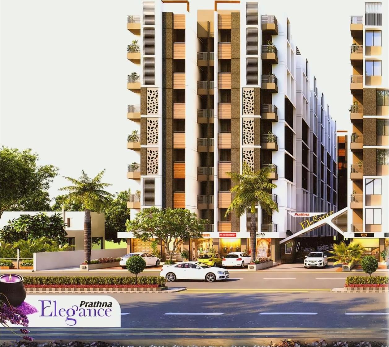 3D Elevation of real estate project Prathna Elegance located at Gota, Ahmedabad, Gujarat