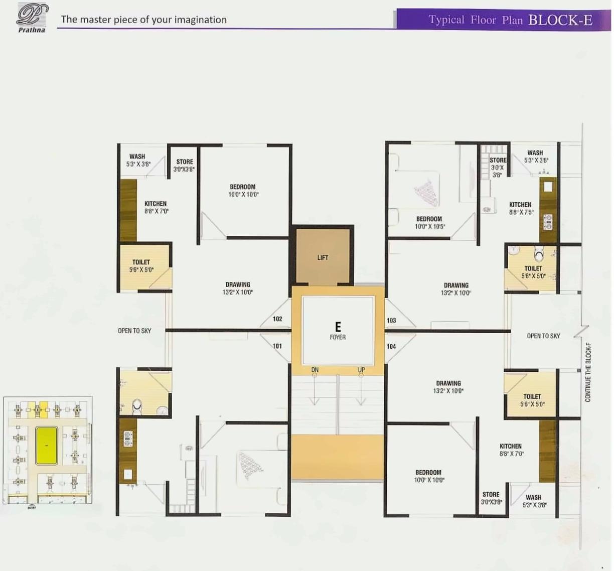 Layout of real estate project Prathna Elegance located at Gota, Ahmedabad, Gujarat