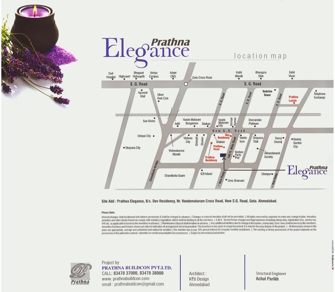  of real estate project Prathna Elegance located at Gota, Ahmedabad, Gujarat