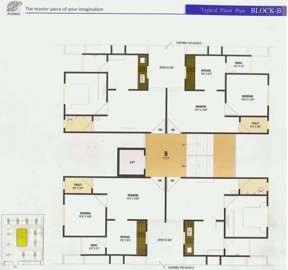 Layout of real estate project Prathna Elegance located at Gota, Ahmedabad, Gujarat
