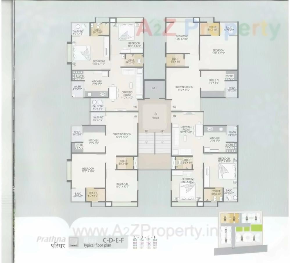 Layout of real estate project Prathna Parisar located at Naroda, Ahmedabad, Gujarat