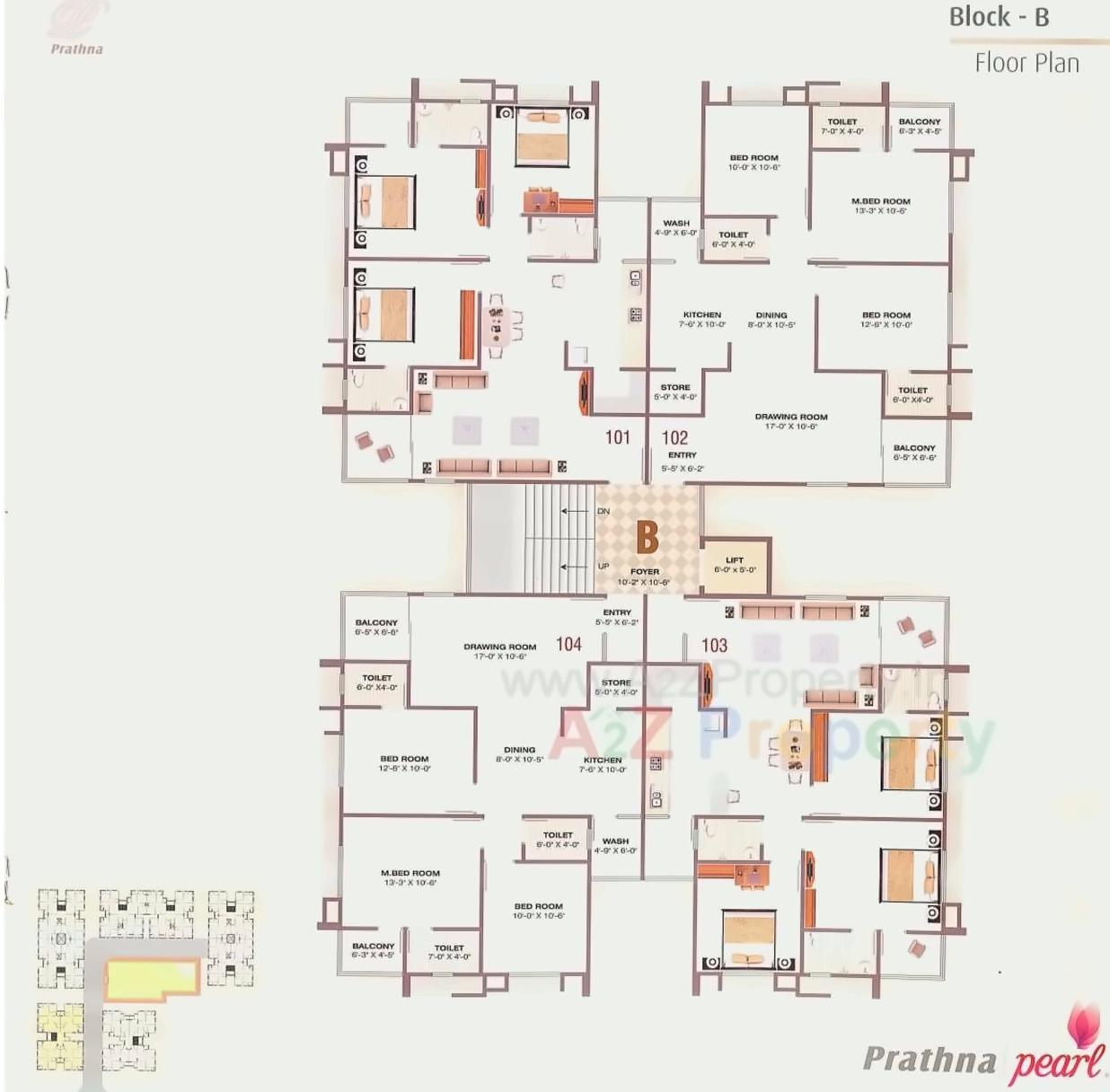 Layout of real estate project Prathna Pearl located at Gota, Ahmedabad, Gujarat