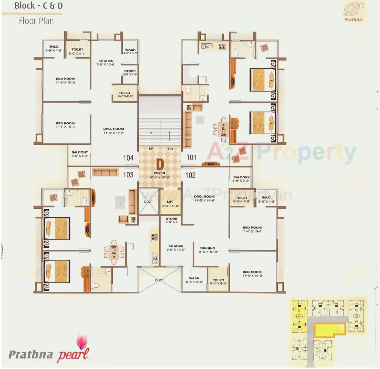 Layout of real estate project Prathna Pearl located at Gota, Ahmedabad, Gujarat