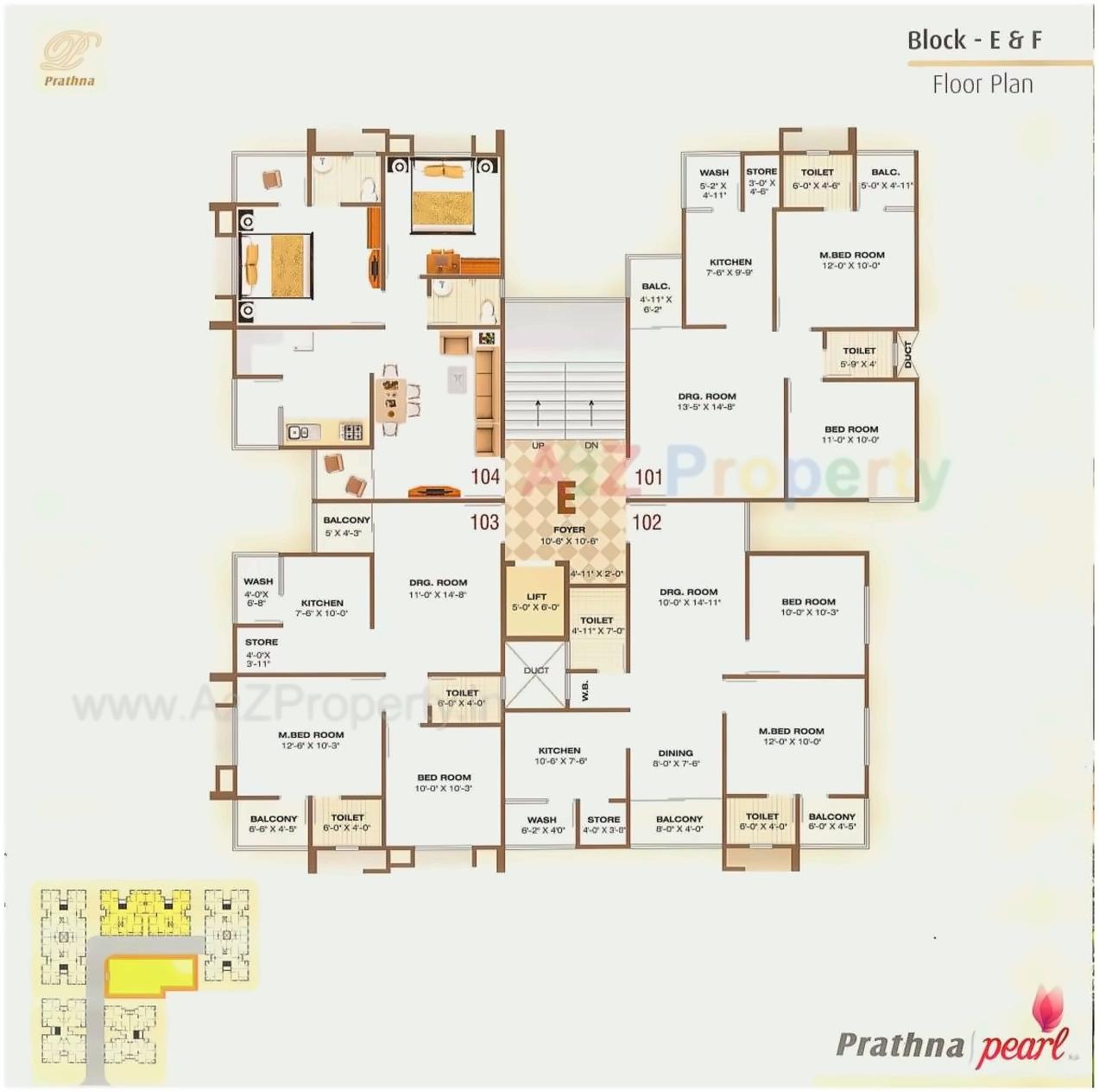 Layout of real estate project Prathna Pearl located at Gota, Ahmedabad, Gujarat