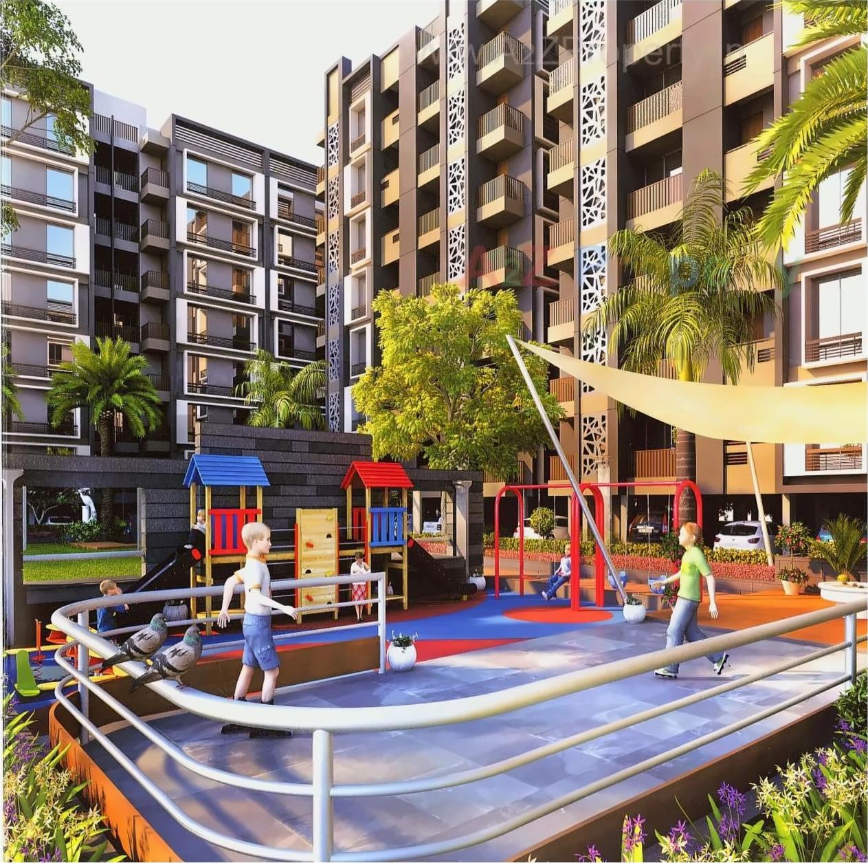 3D Elevation of real estate project Prathna Pearl located at Gota, Ahmedabad, Gujarat