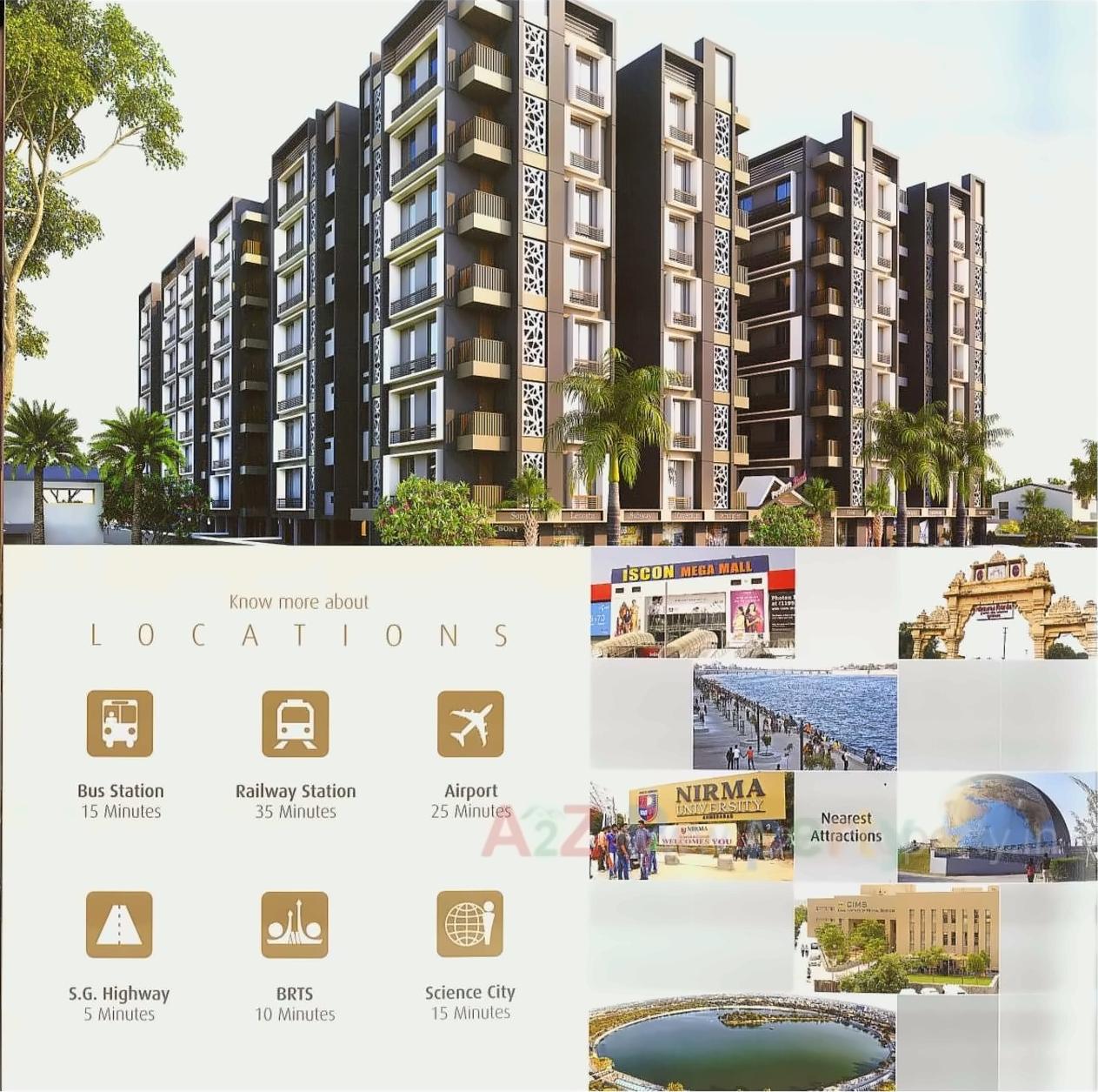 3D Elevation of real estate project Prathna Pearl located at Gota, Ahmedabad, Gujarat