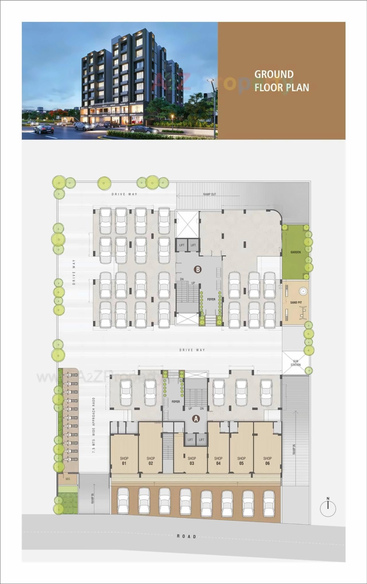 Layout of real estate project Prathna Residency located at Chenpur, Ahmedabad, Gujarat