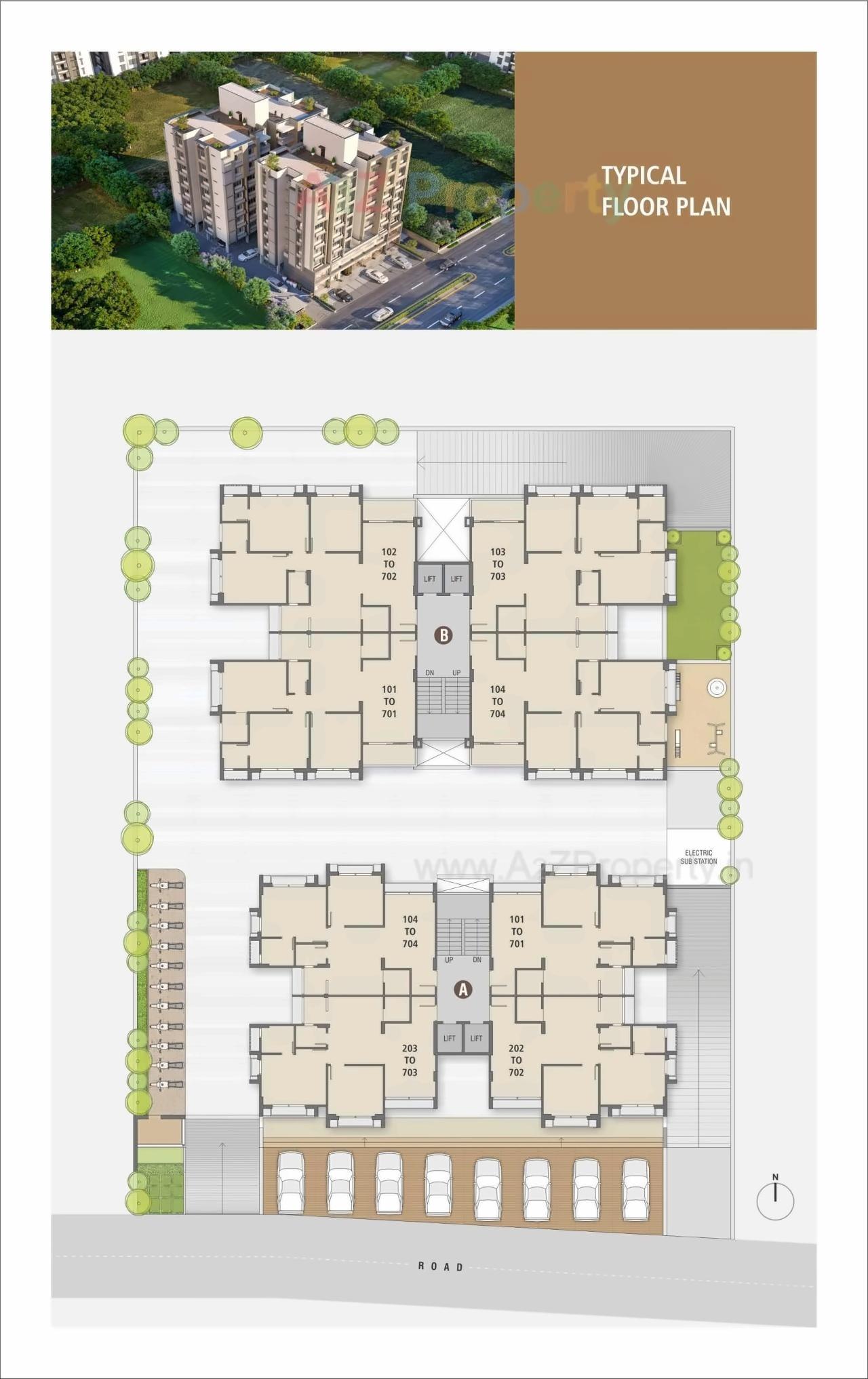 Layout of real estate project Prathna Residency located at Chenpur, Ahmedabad, Gujarat