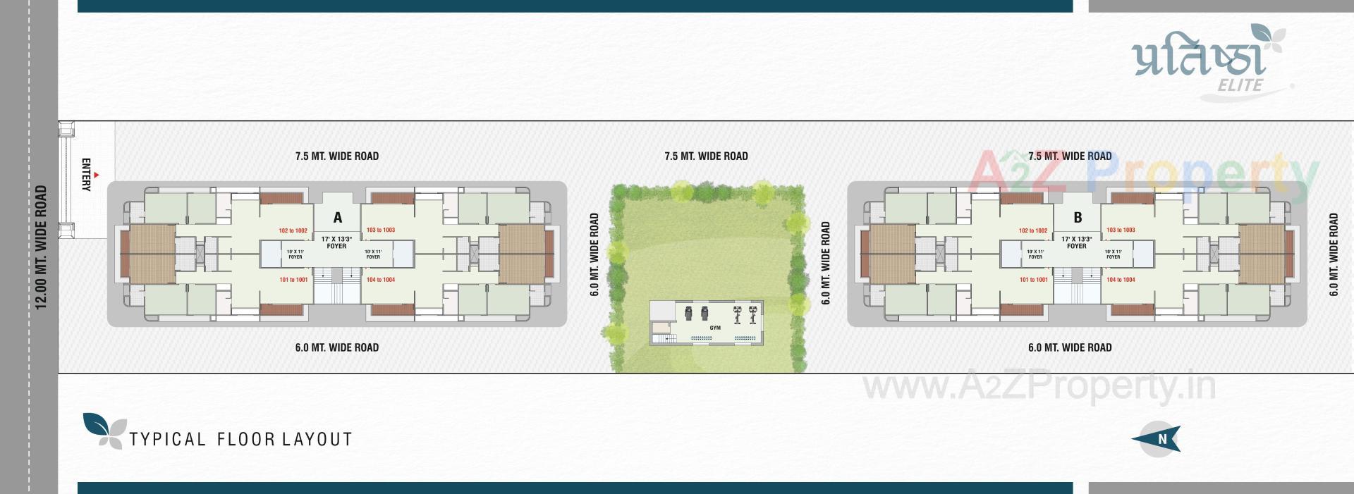 Layout of real estate project Pratishtha Elite located at Nikol, Ahmedabad, Gujarat